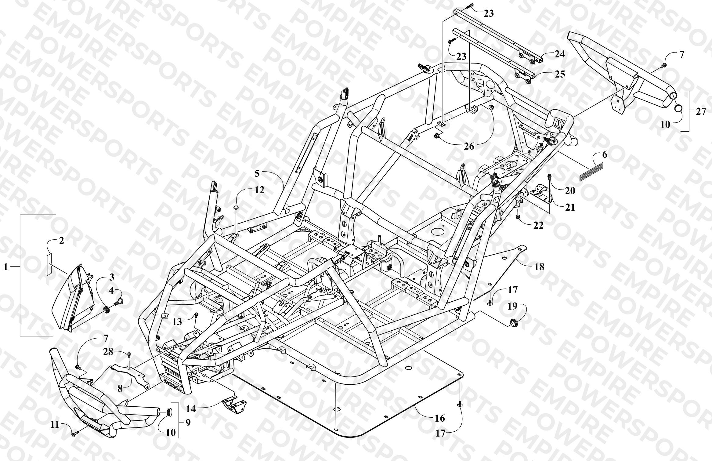 FRAME, HEADLIGHTS, AND RELATED PARTS