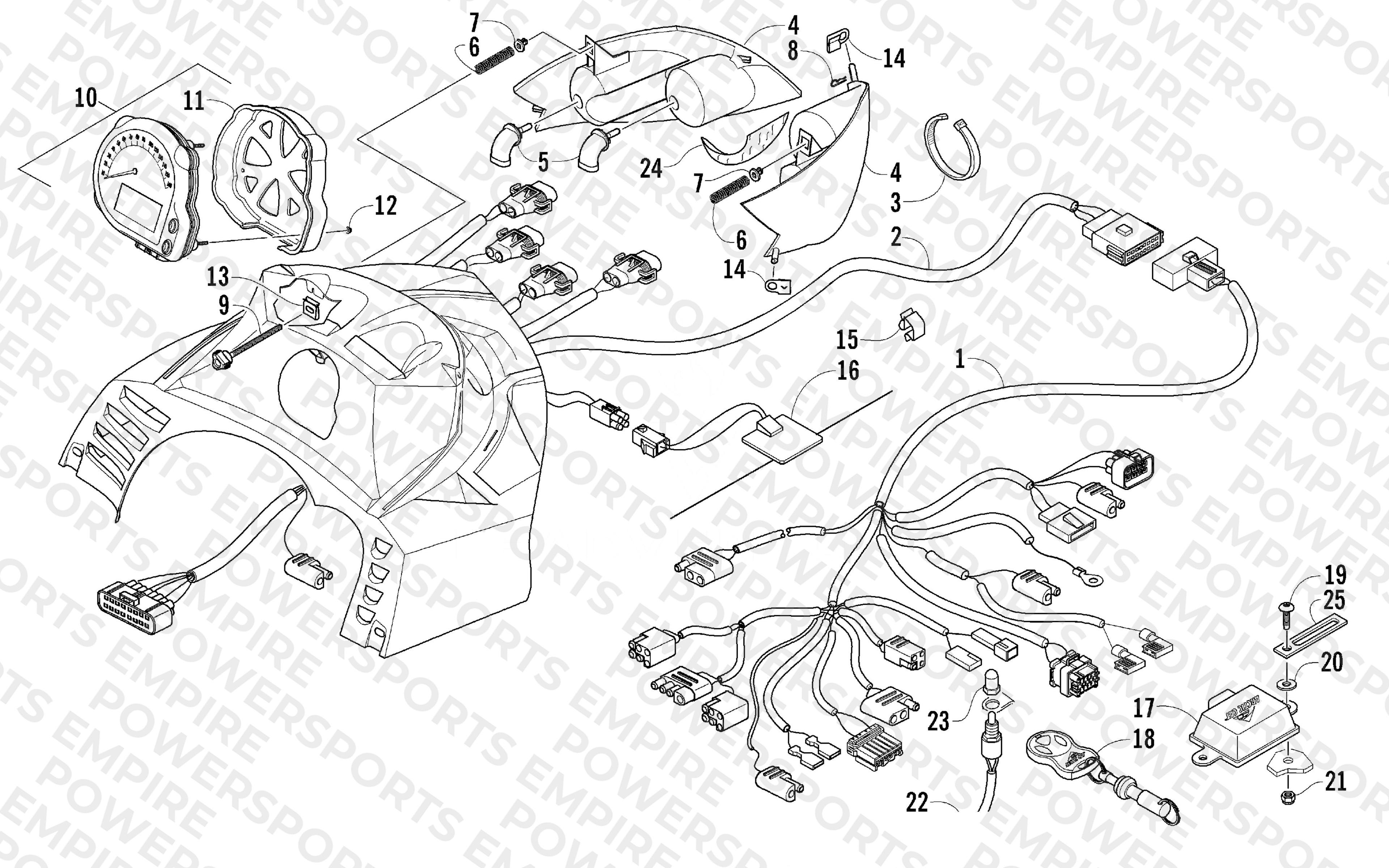 HEADLIGHT, INSTRUMENTS, AND WIRING ASSEMBLIES