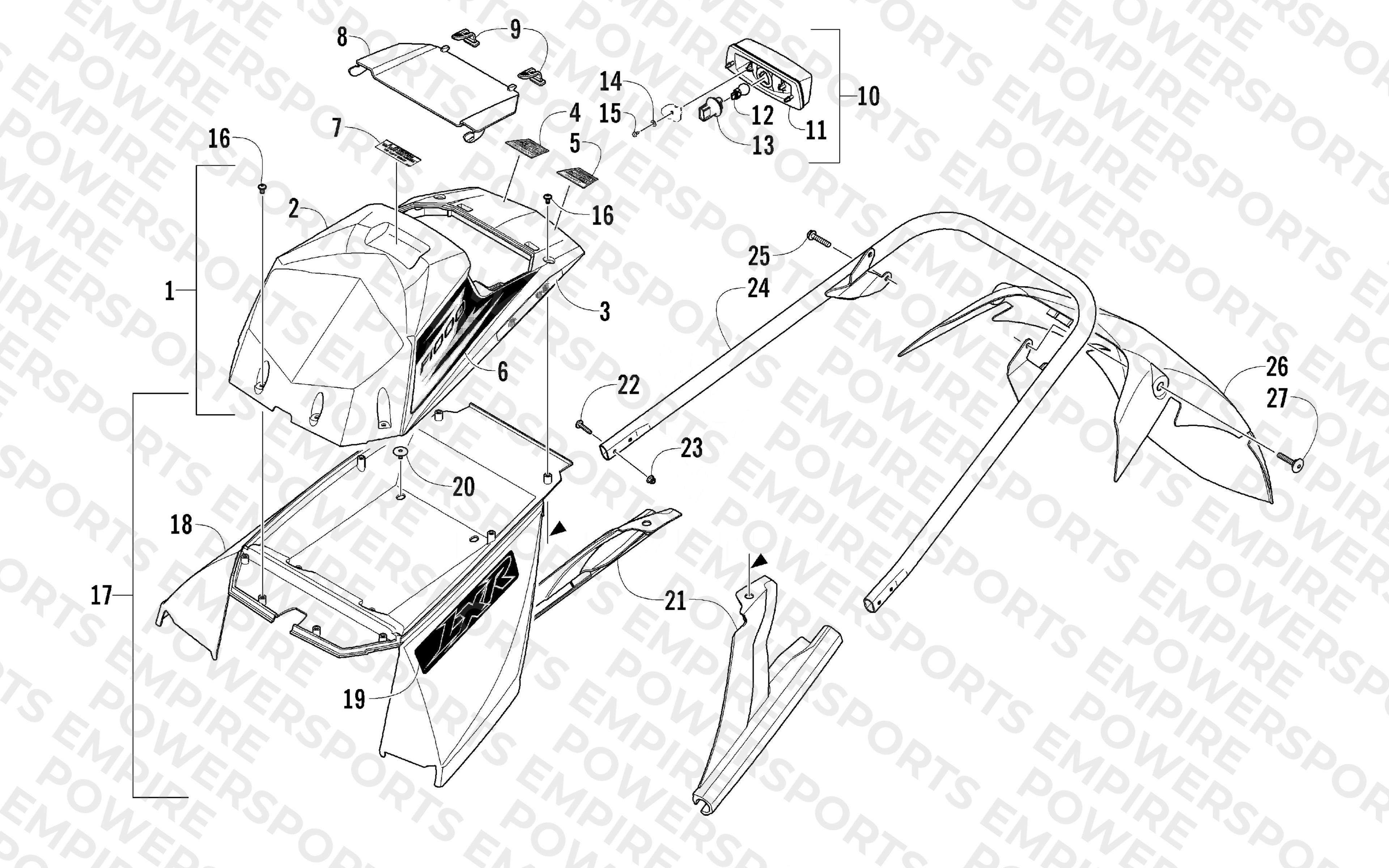 REAR BUMPER, STORAGE BOX, AND TAILLIGHT ASSEMBLY