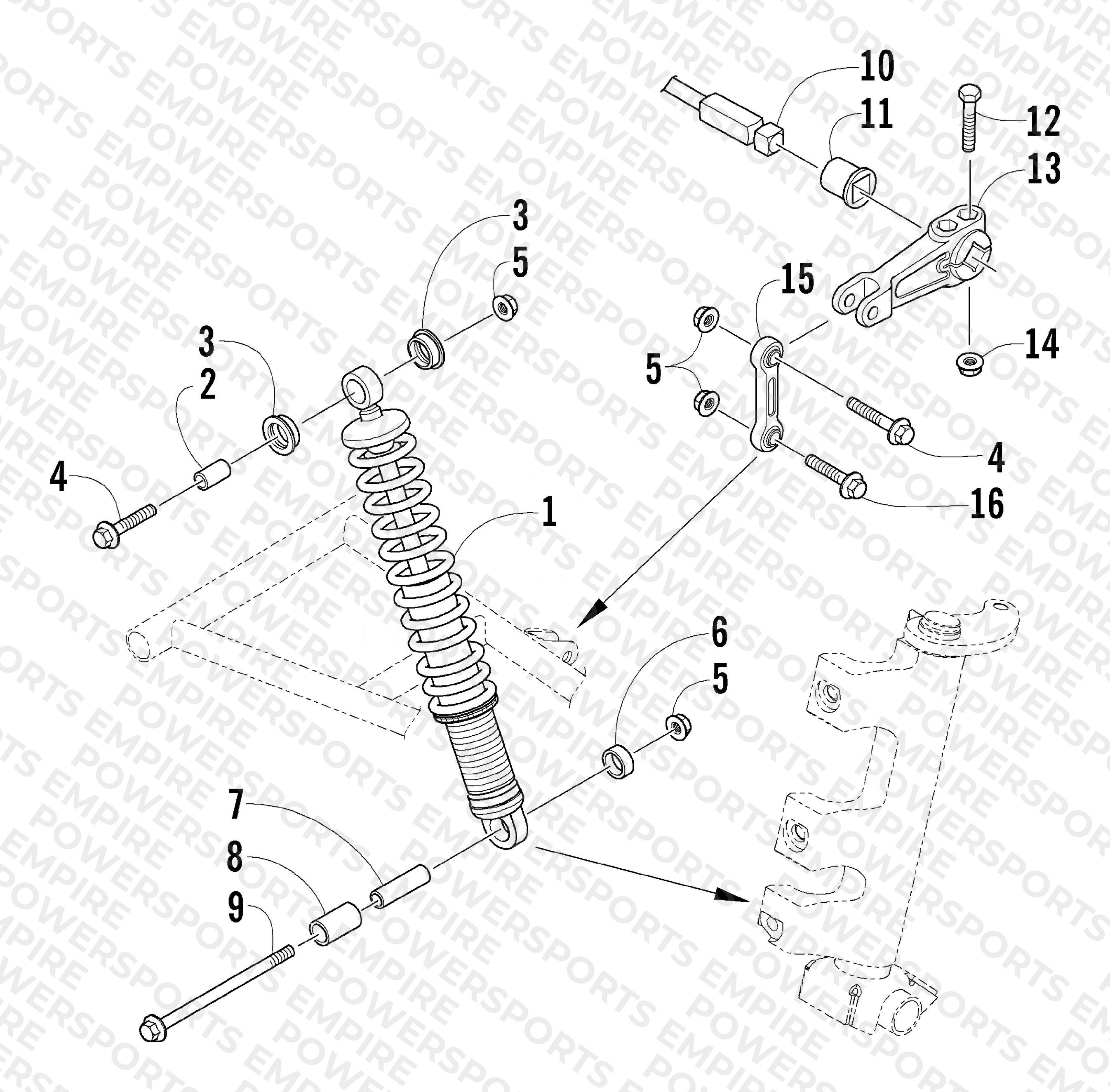 SHOCK ABSORBER AND SWAY BAR ASSEMBLY