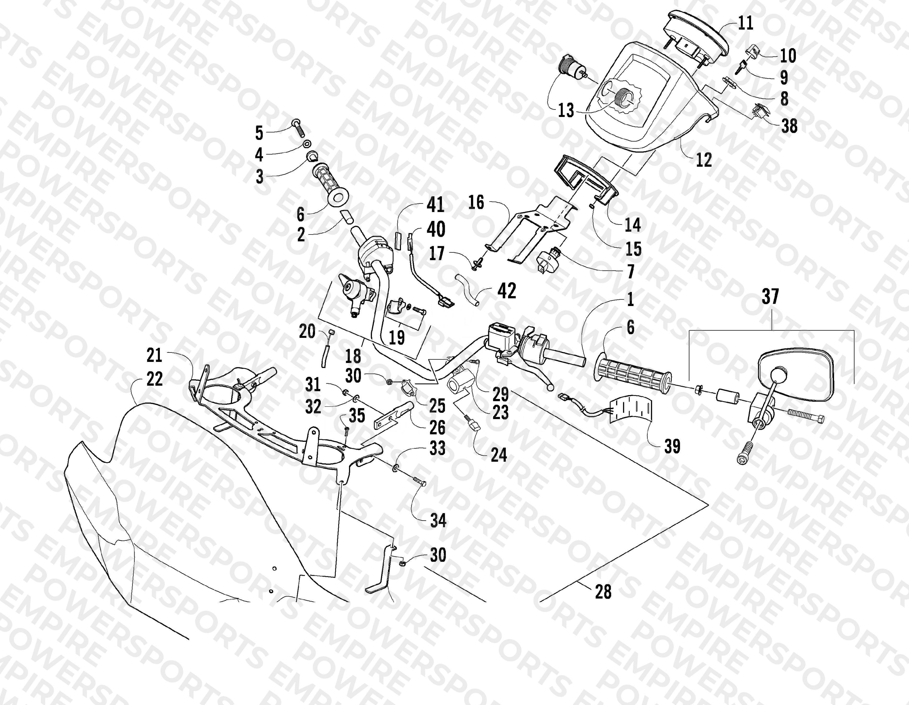 HANDLEBAR AND WINDSHIELD ASSEMBLY