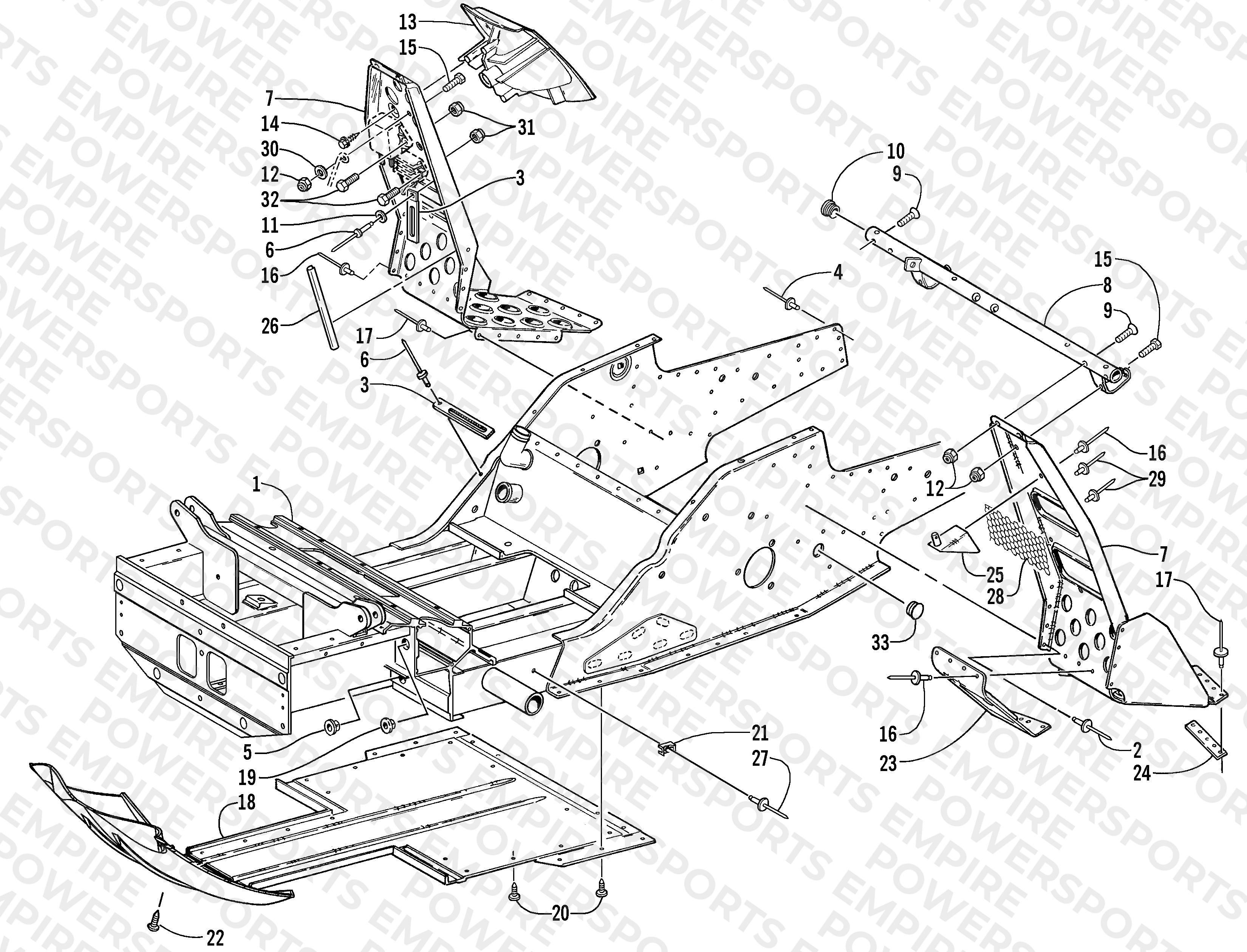 FRONT FRAME AND FOOTREST ASSEMBLY
