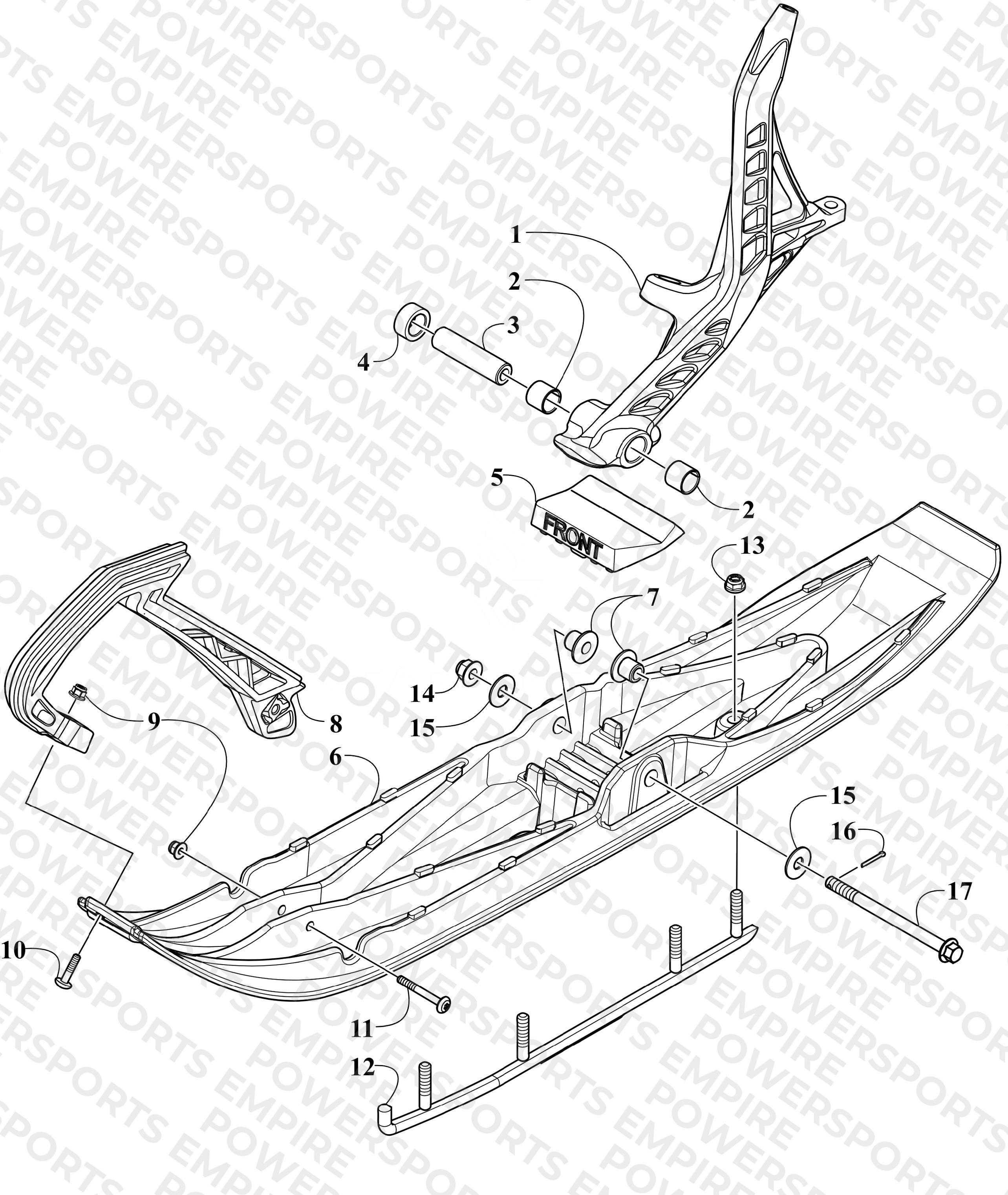 SKI AND SPINDLE ASSEMBLY