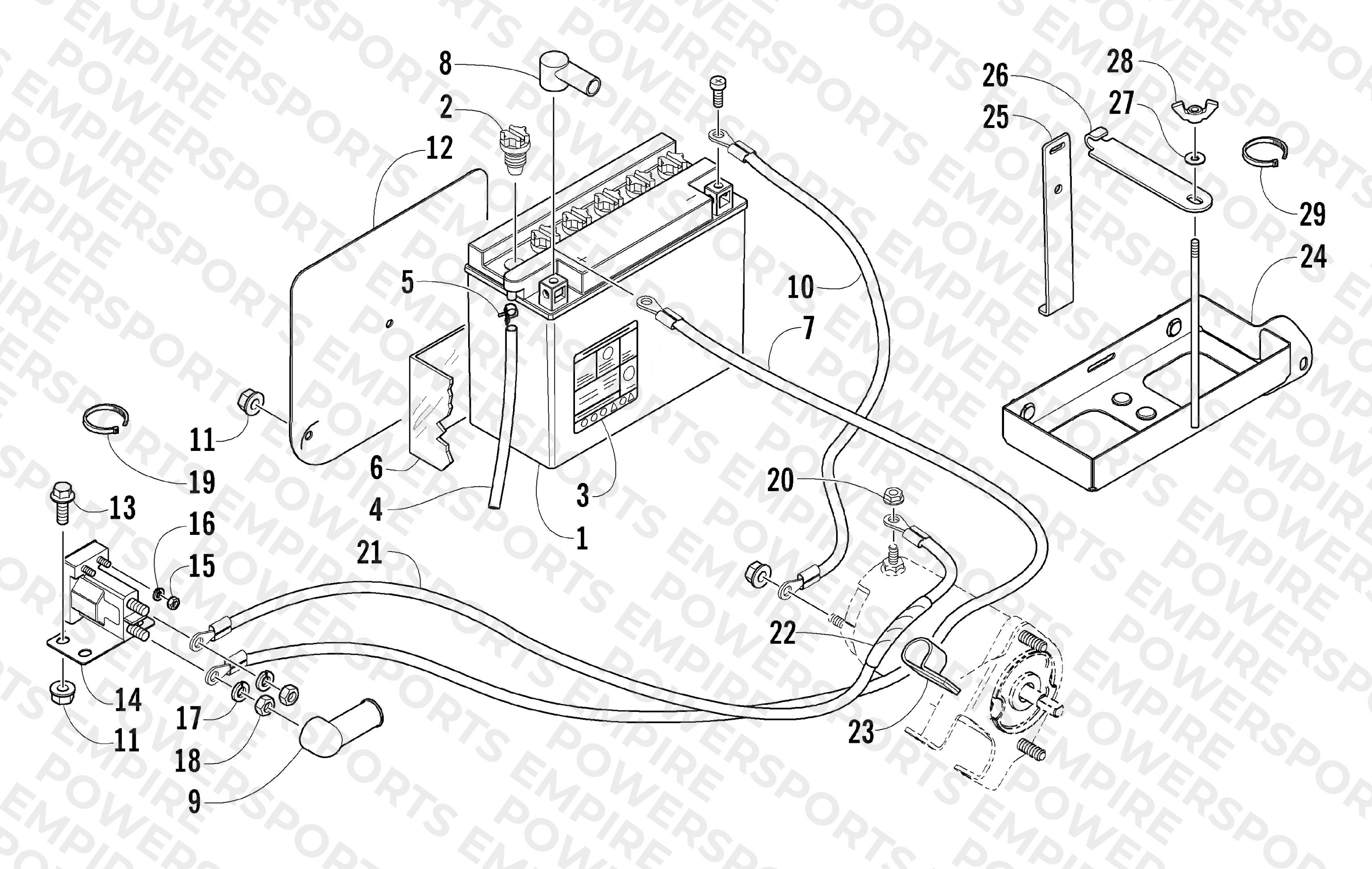 BATTERY, SOLENOID, AND CABLES