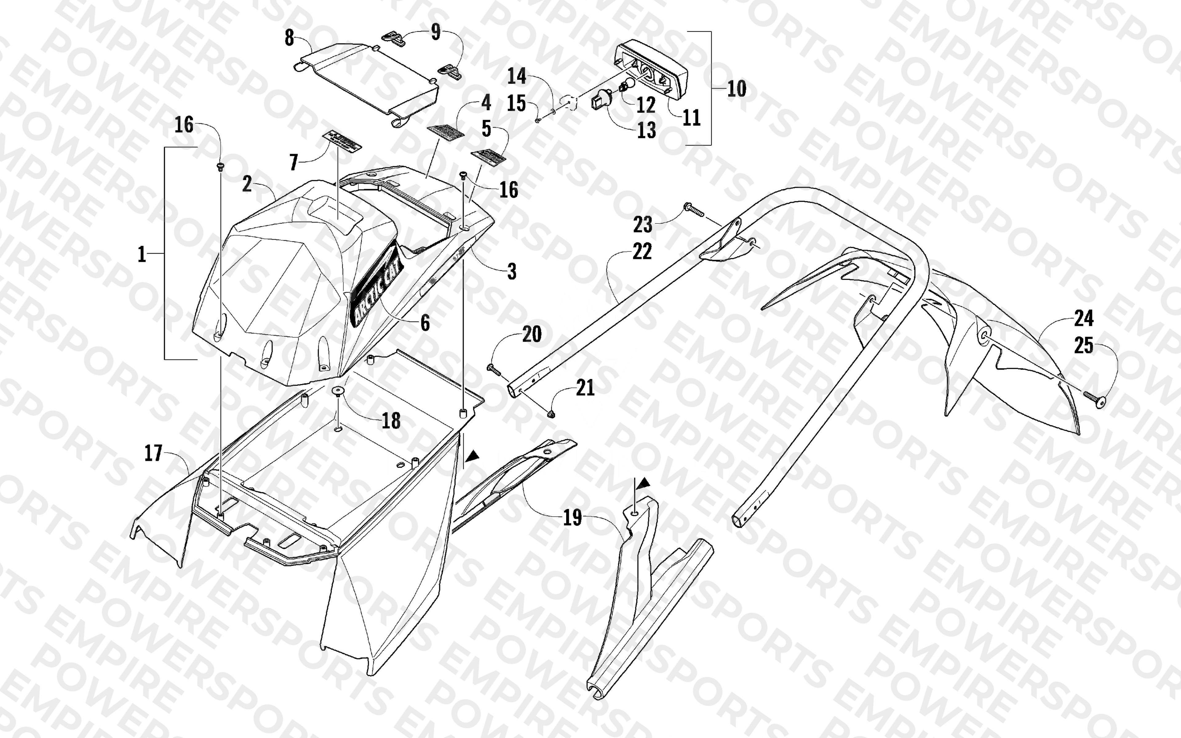 REAR BUMPER, STORAGE BOX, AND TAILLIGHT ASSEMBLY