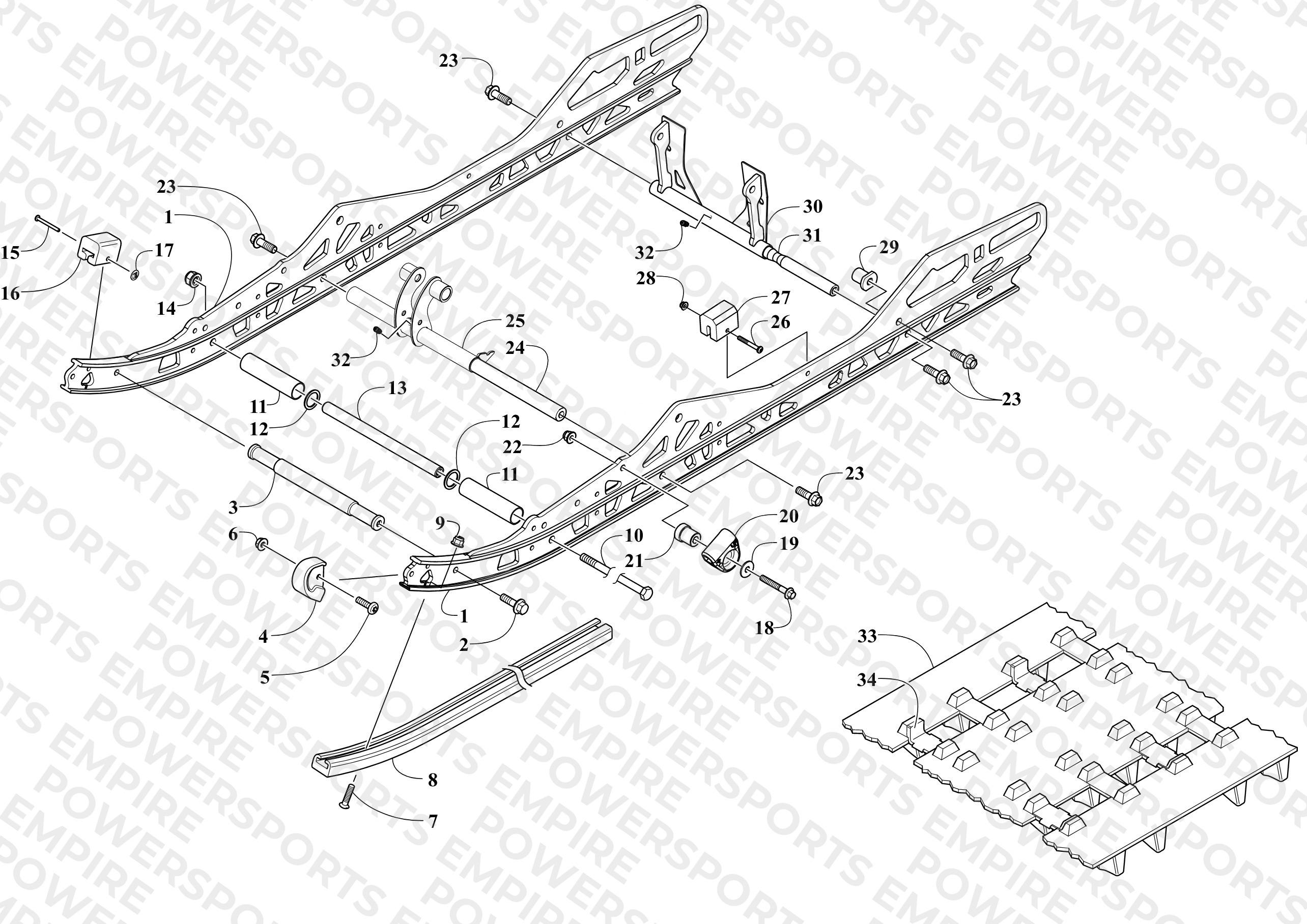 SLIDE RAIL AND TRACK ASSEMBLY