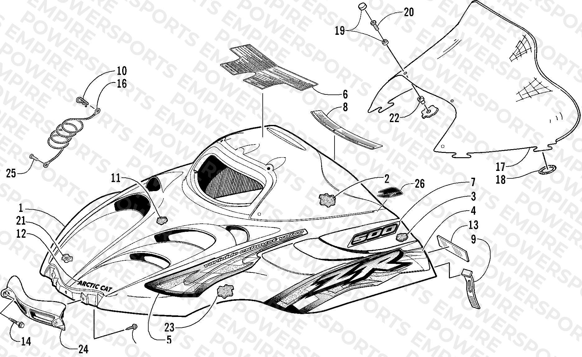 HOOD AND WINDSHIELD ASSEMBLY