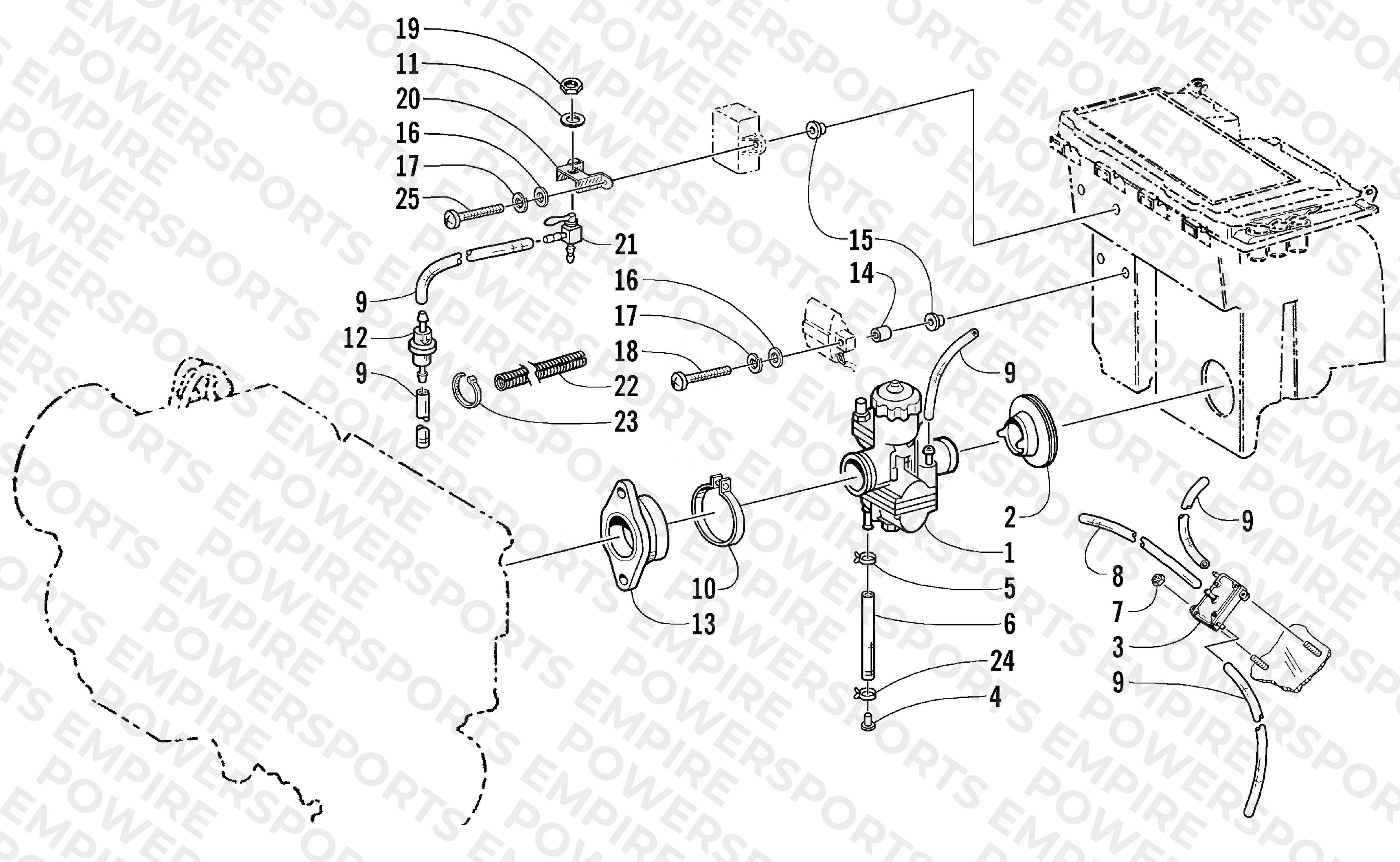 CARBURETOR AND FUEL PUMP ASSEMBLY
