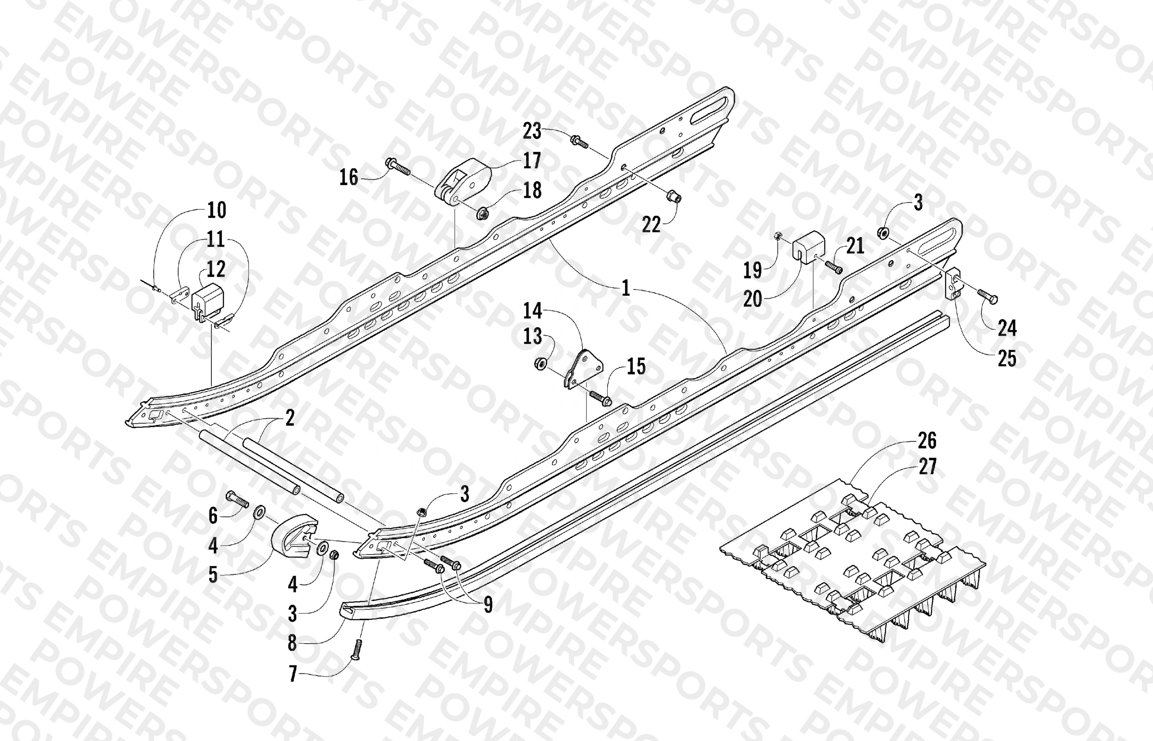 SLIDE RAIL AND TRACK ASSEMBLY