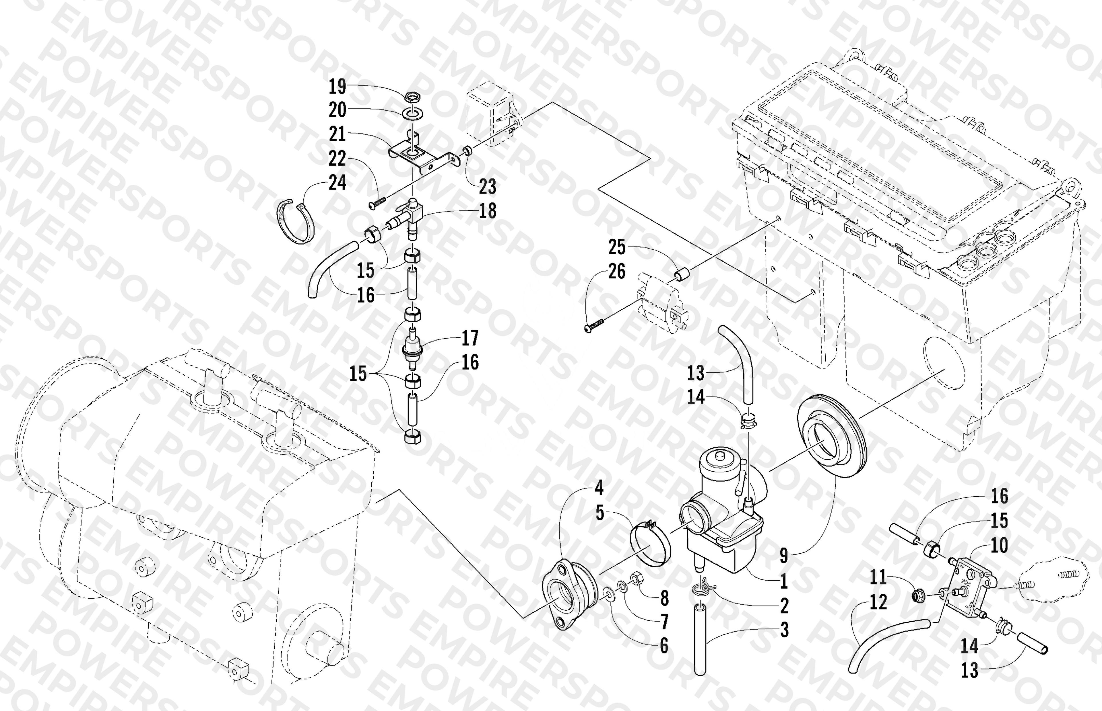 CARBURETOR AND FUEL PUMP ASSEMBLY