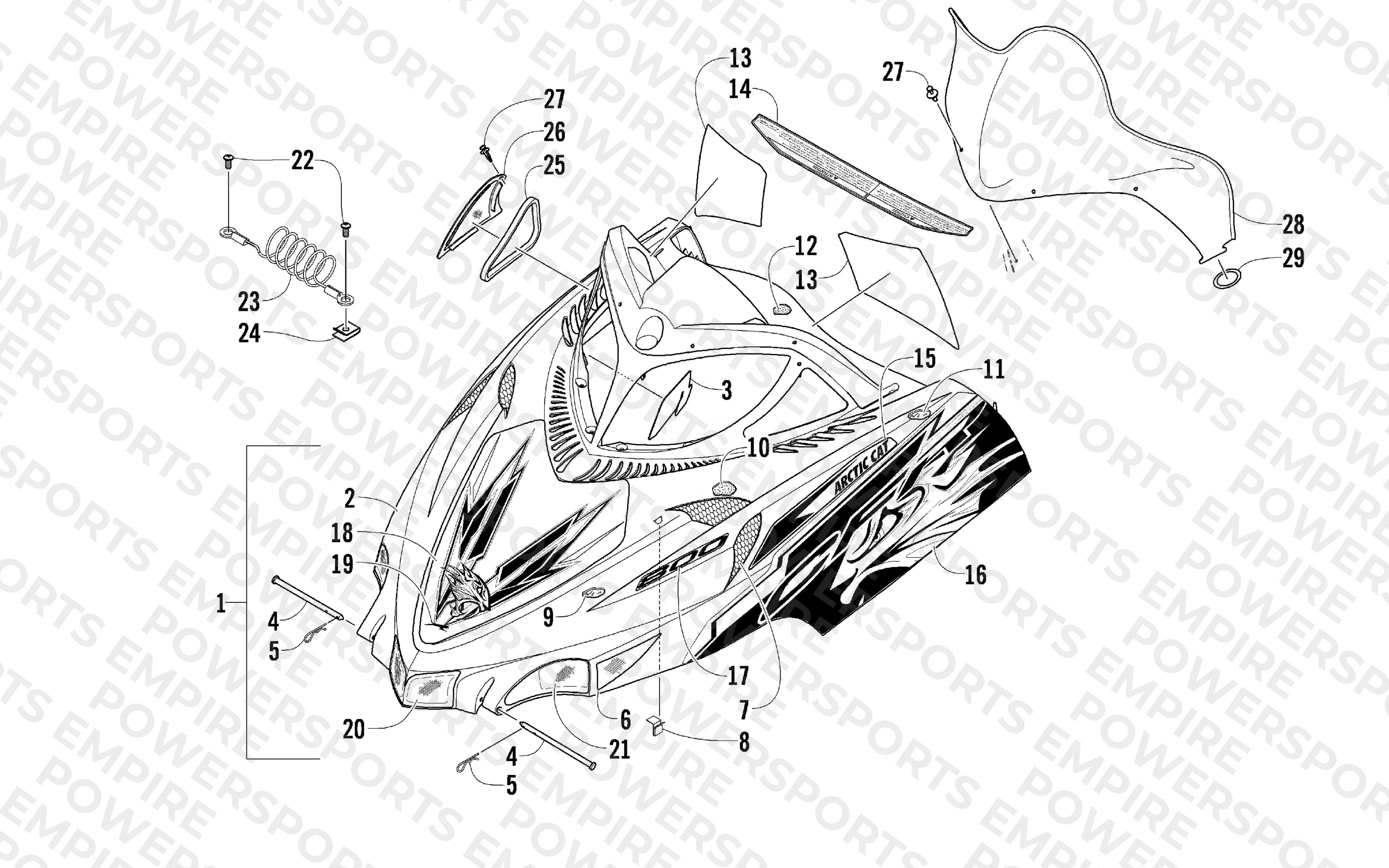 HOOD AND WINDSHIELD ASSEMBLY
