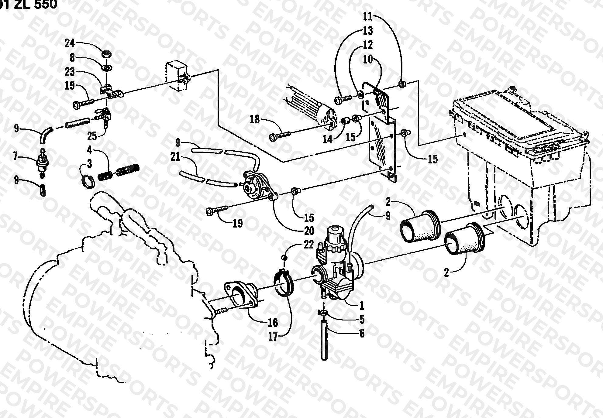 CARBURETOR AND FUEL PUMP ASSEMBLY
