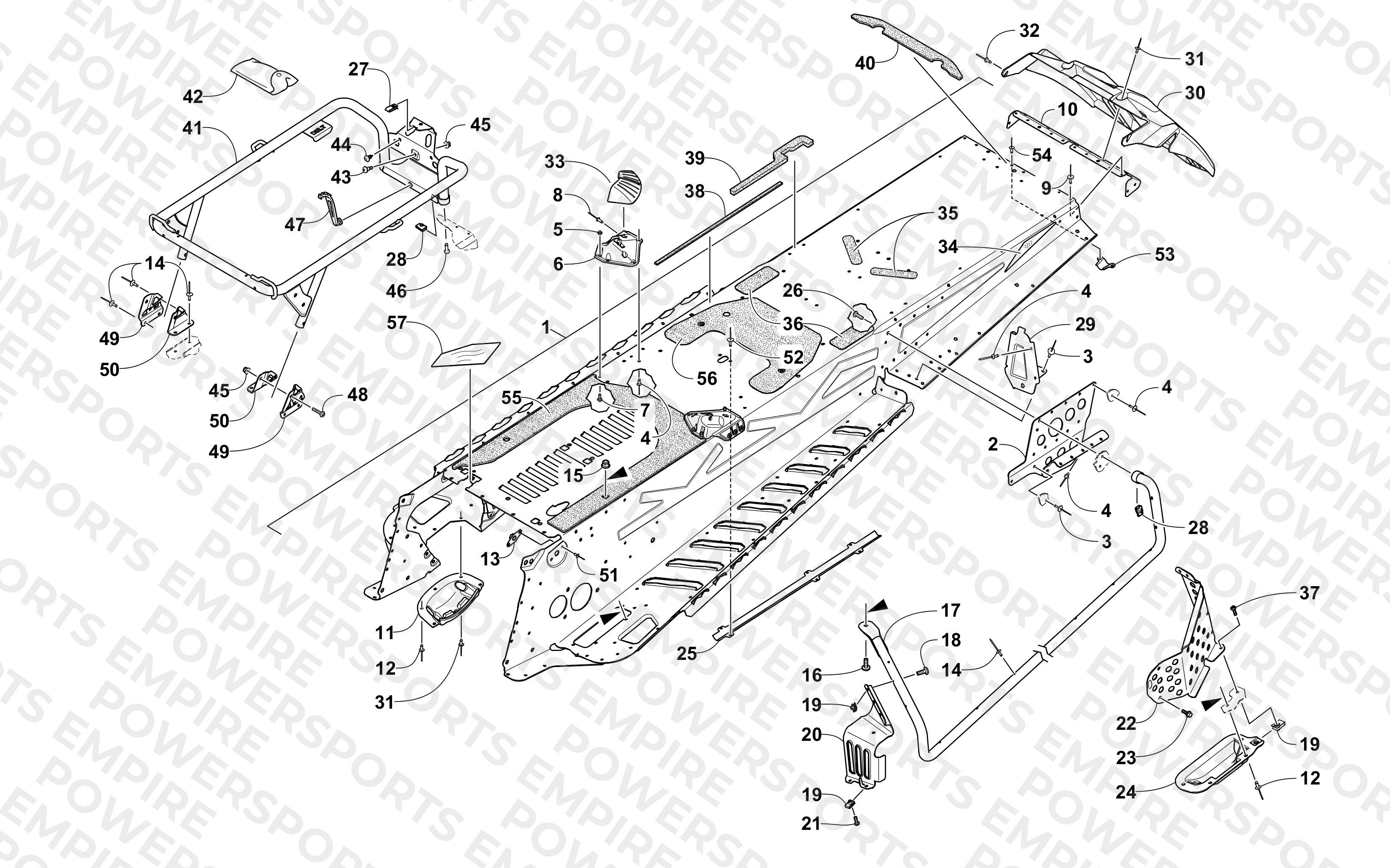 TUNNEL AND REAR RACK ASSEMBLY