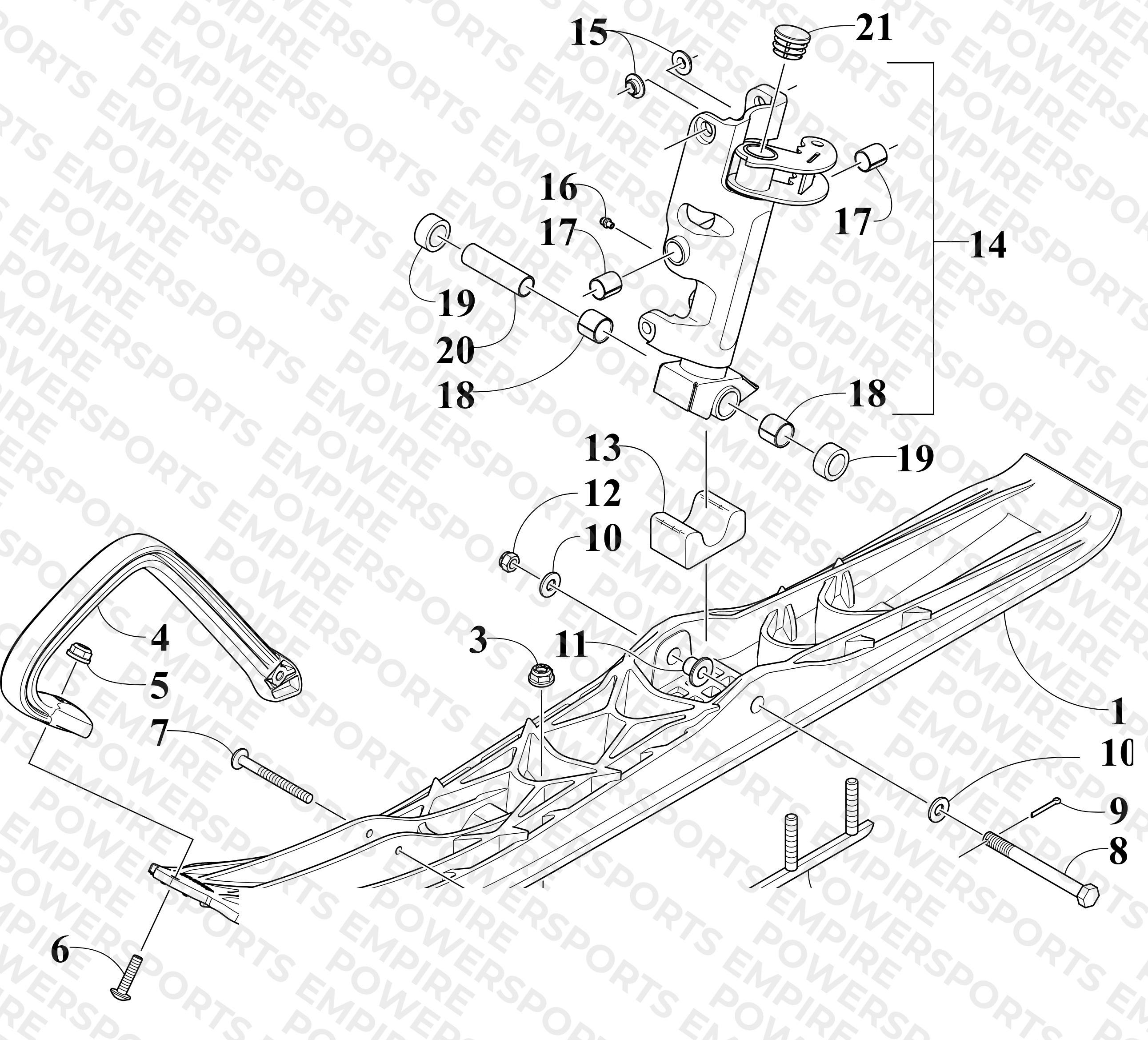 SKI AND SPINDLE ASSEMBLY