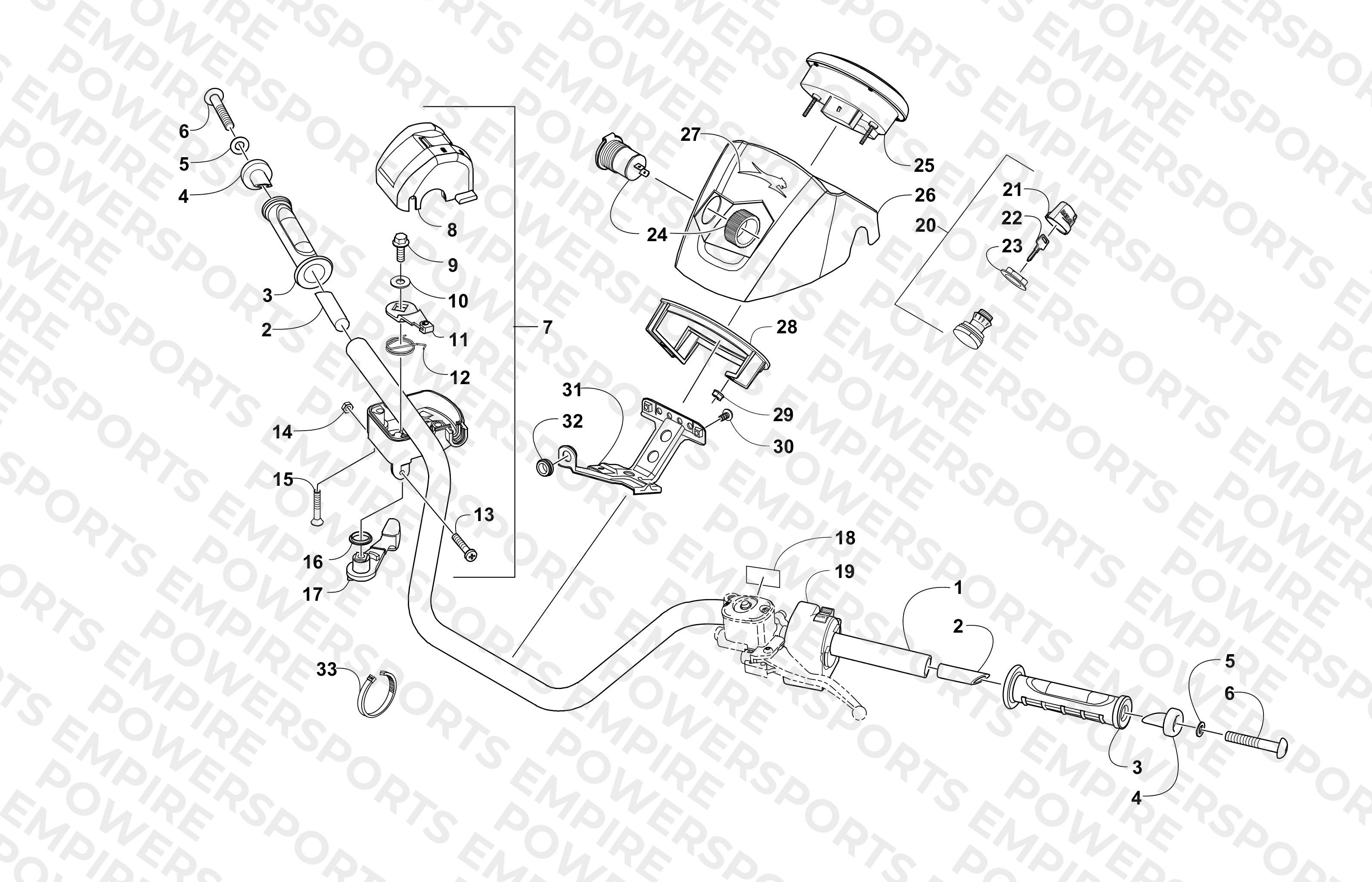 HANDLEBAR AND INSTRUMENT ASSEMBLY