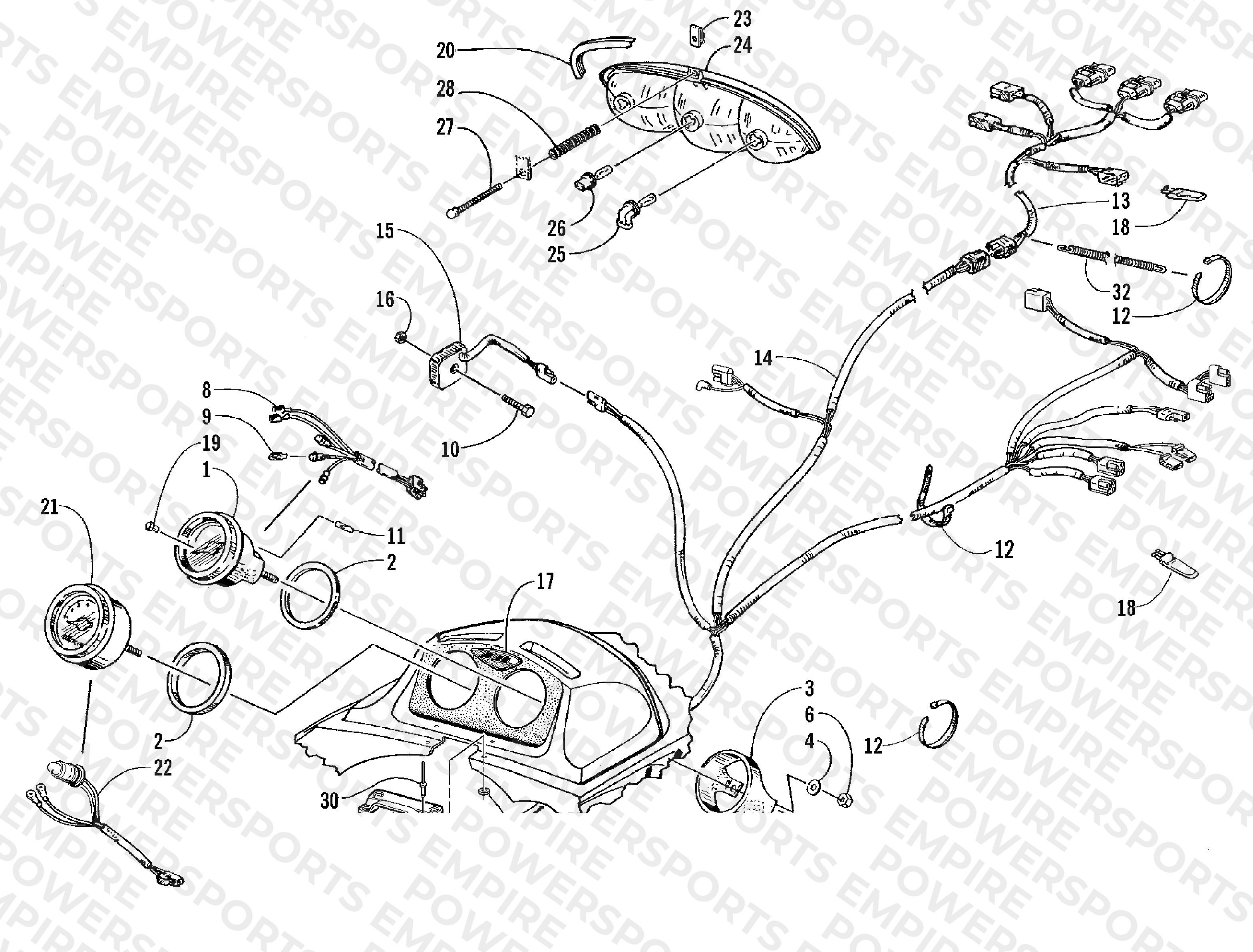 HEADLIGHT, INSTRUMENTS, AND WIRING ASSEMBLIES