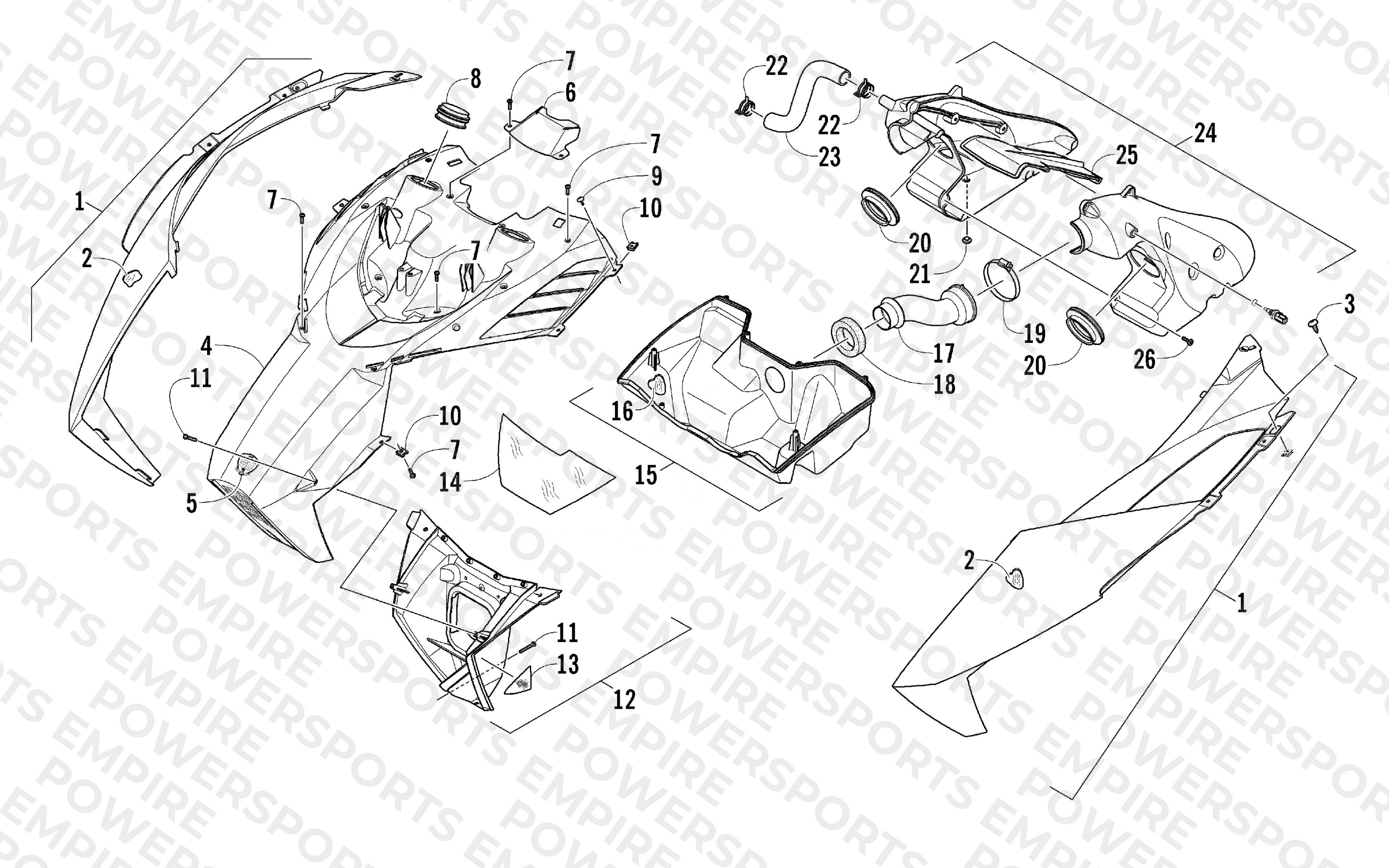 HOOD AND AIR INTAKE ASSEMBLY