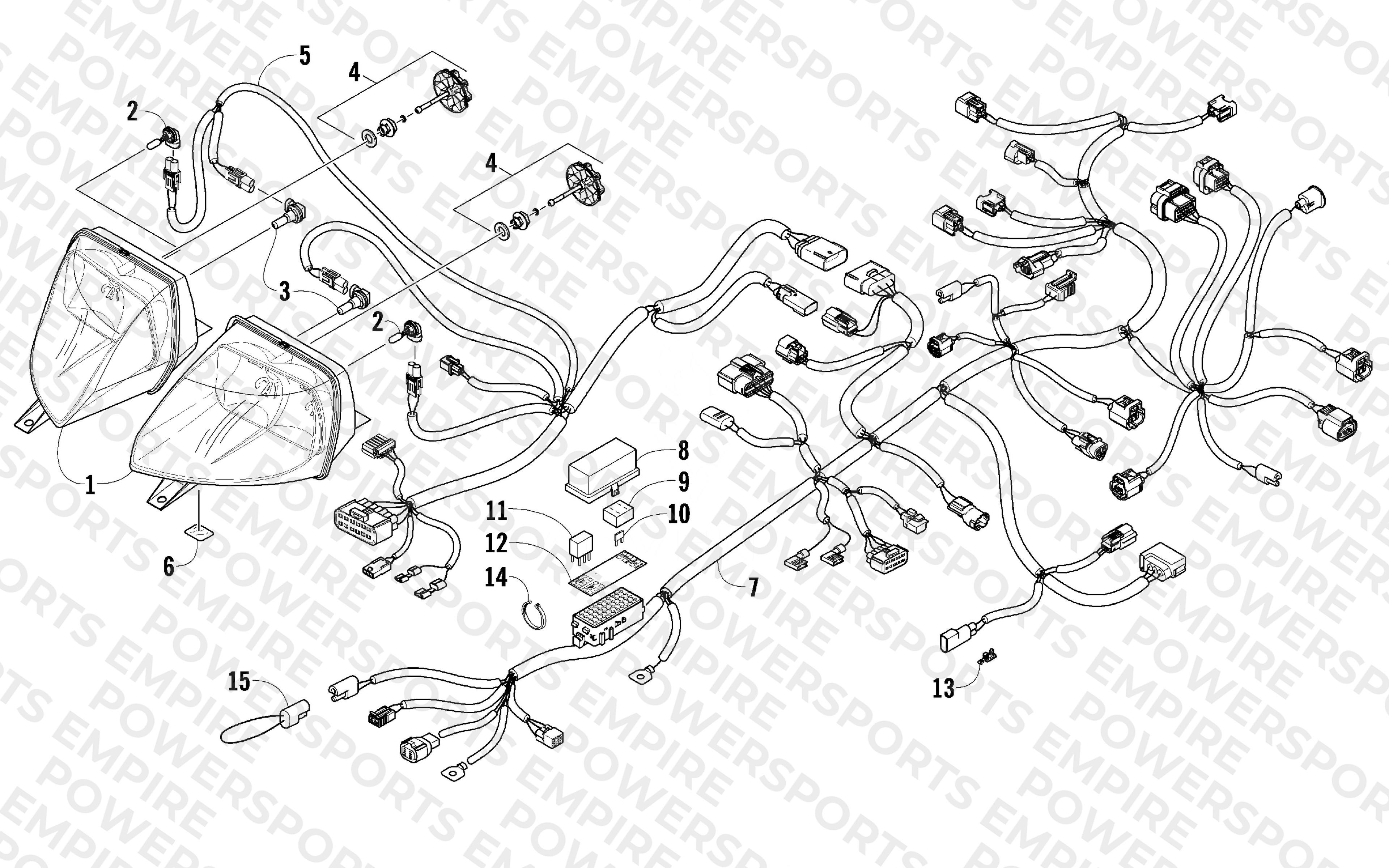 HEADLIGHT AND WIRING ASSEMBLIES