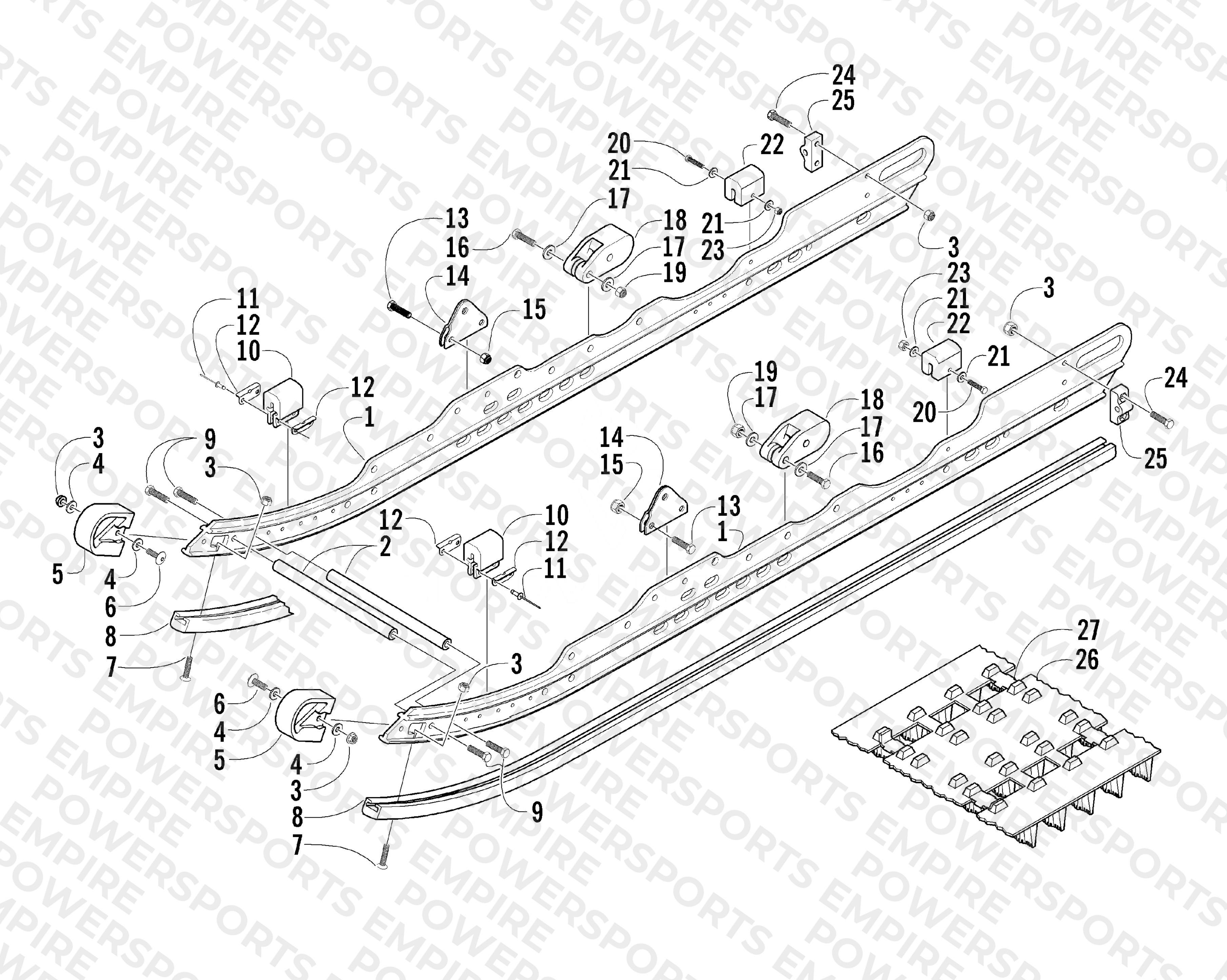 SLIDE RAIL AND TRACK ASSEMBLY