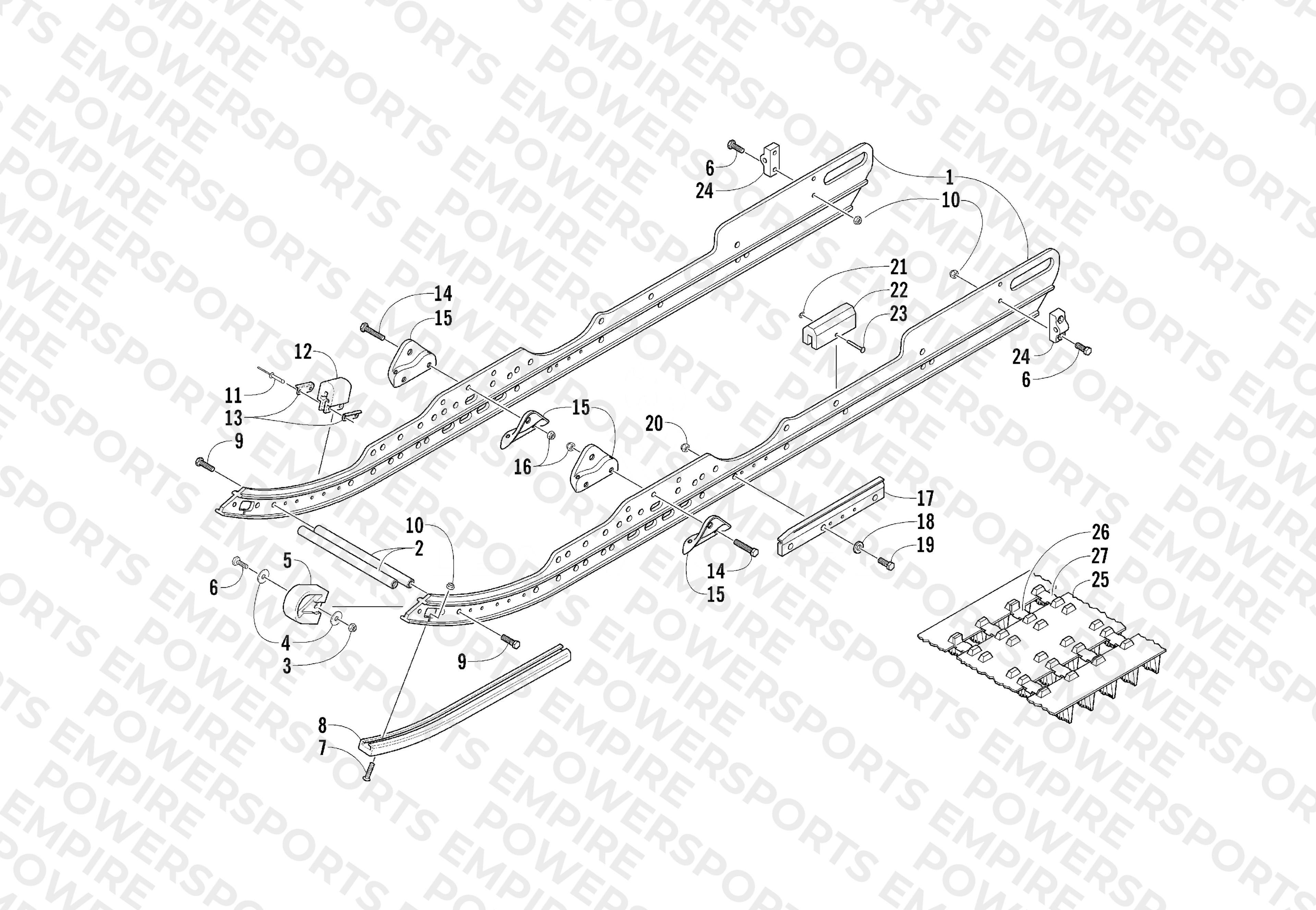 SLIDE RAIL AND TRACK ASSEMBLY