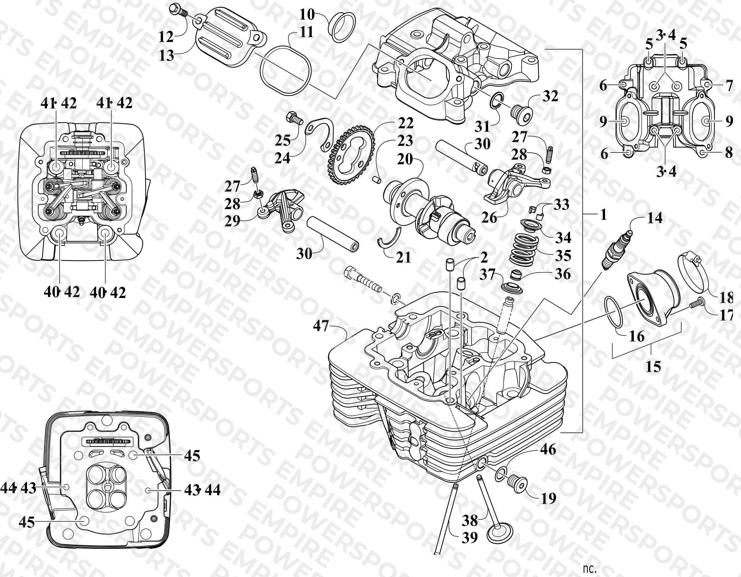 CYLINDER HEAD AND CAMSHAFT/VALVE ASSEMBLY
