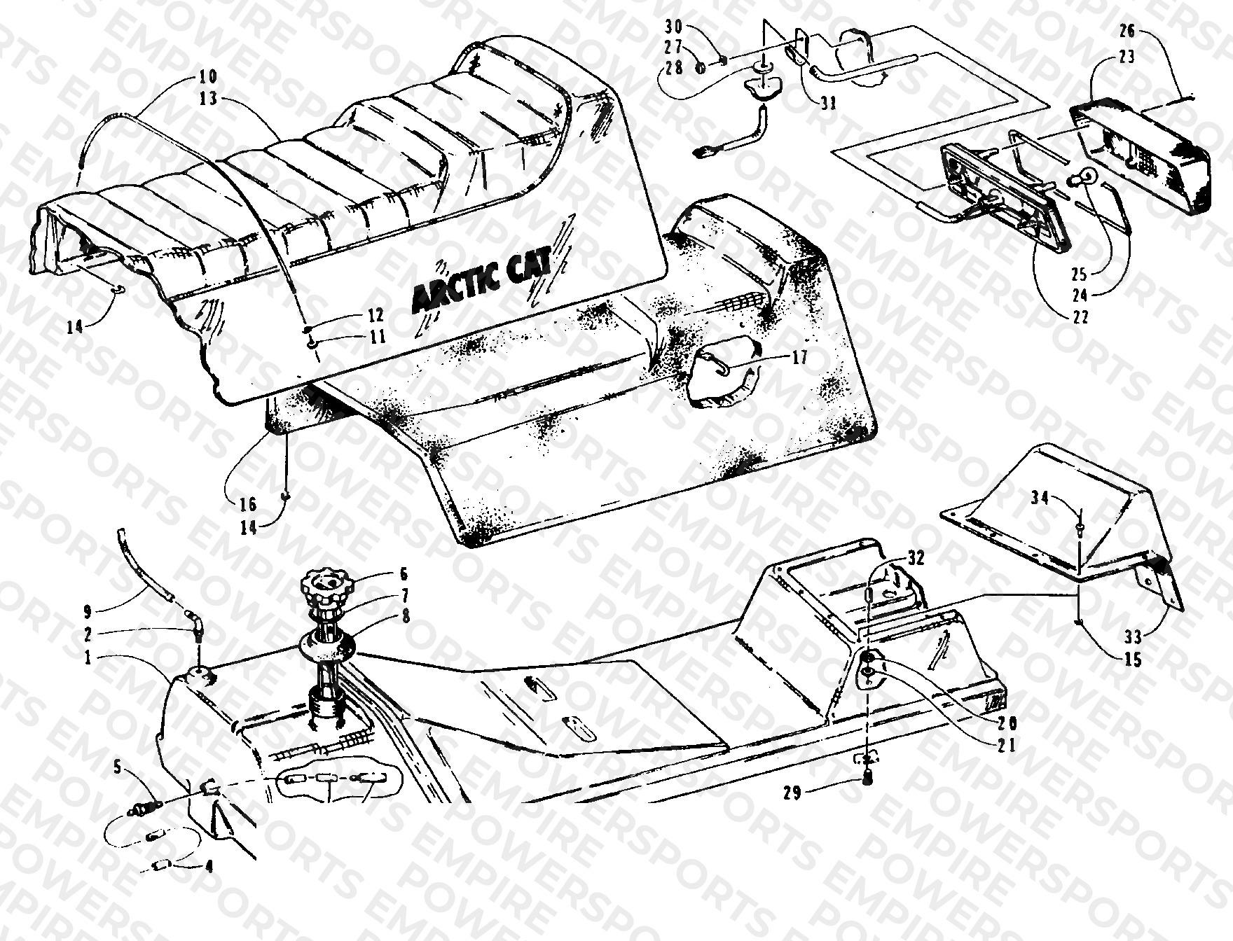GAS TANK, SEAT, AND TAILLIGHT ASSEMBLIES