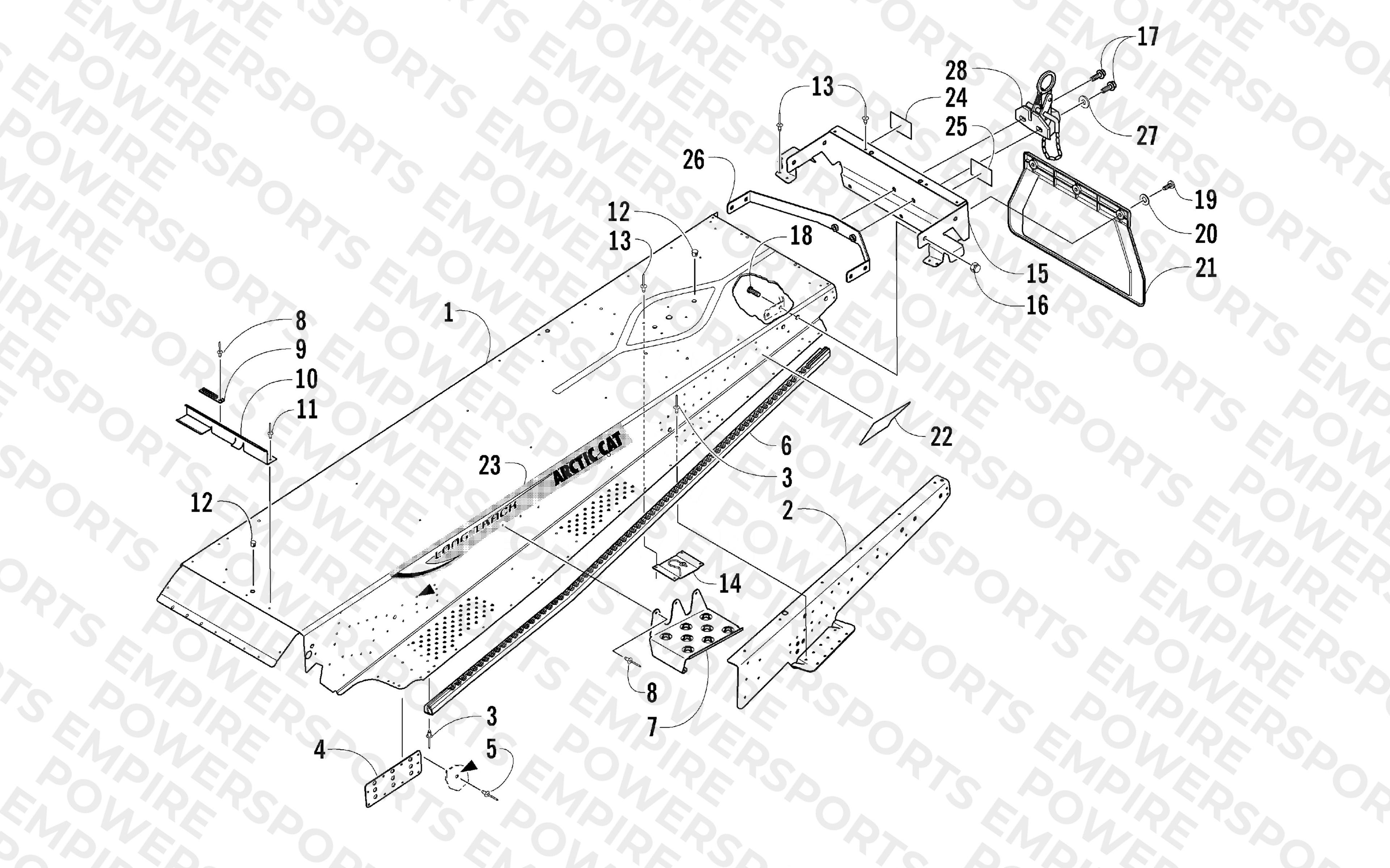 TUNNEL, REAR BUMPER, AND HITCH ASSEMBLY