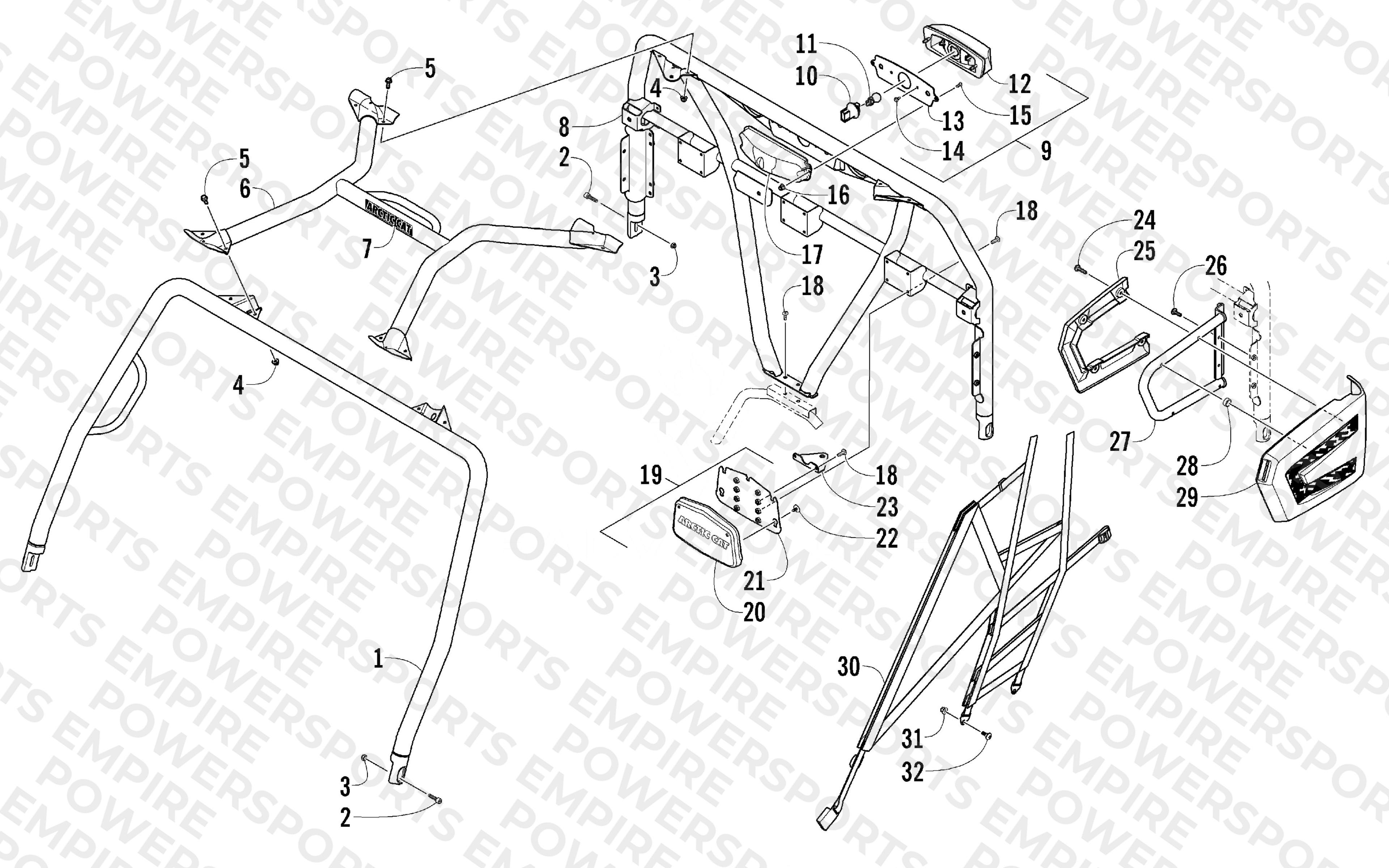 ROPS AND TAILLIGHT ASSEMBLY