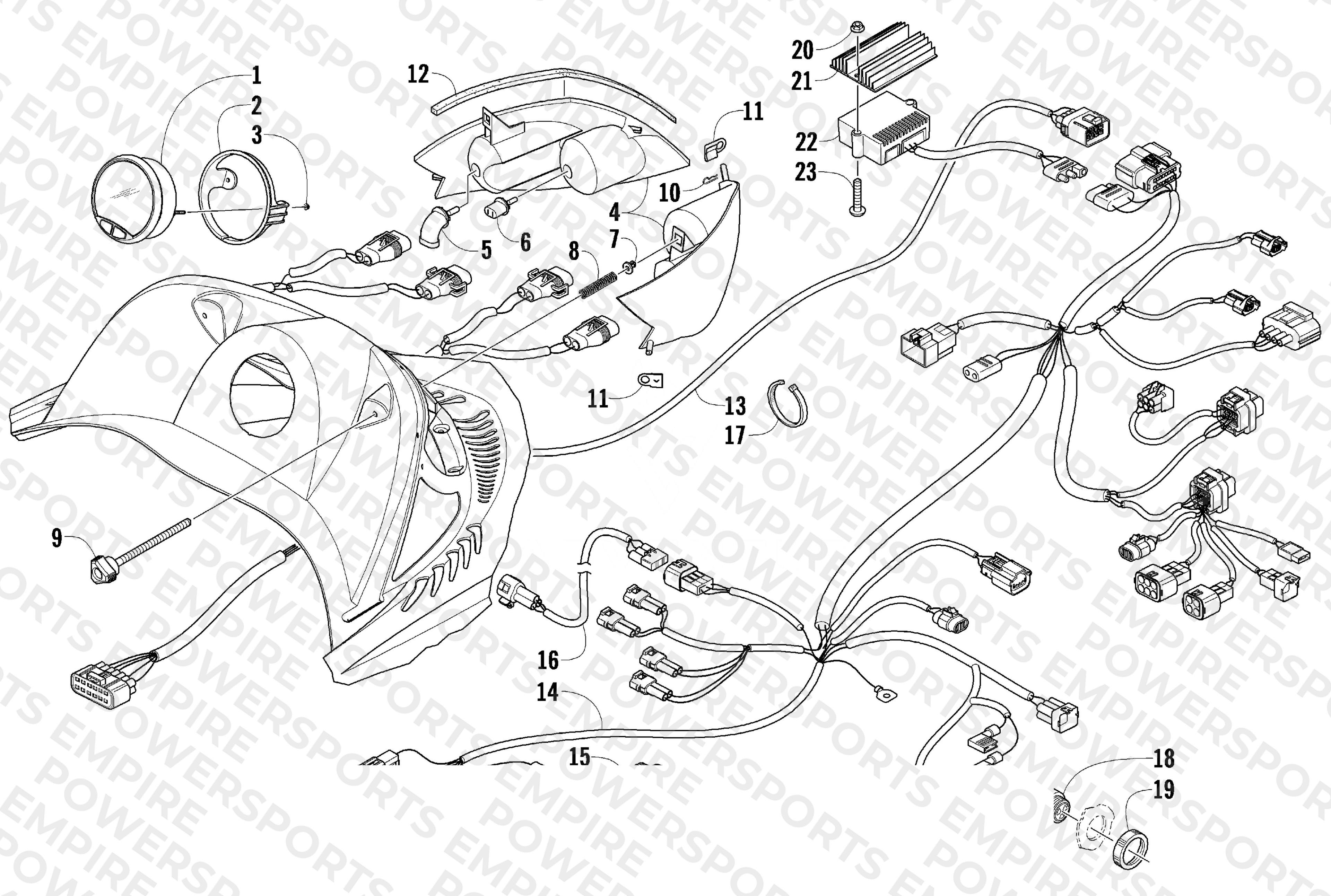 HEADLIGHT, INSTRUMENTS, AND WIRING ASSEMBLIES