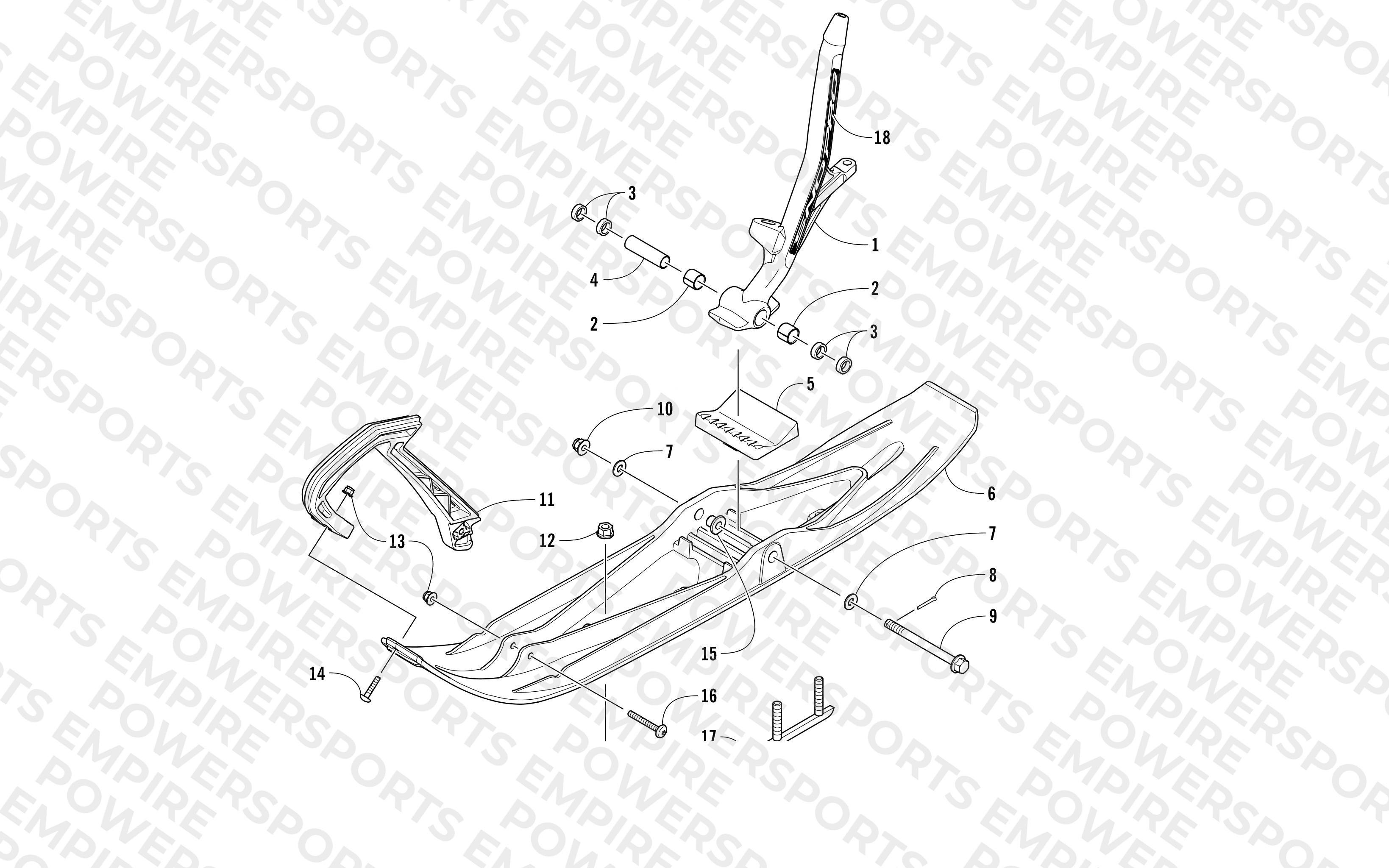 SKI AND SPINDLE ASSEMBLY