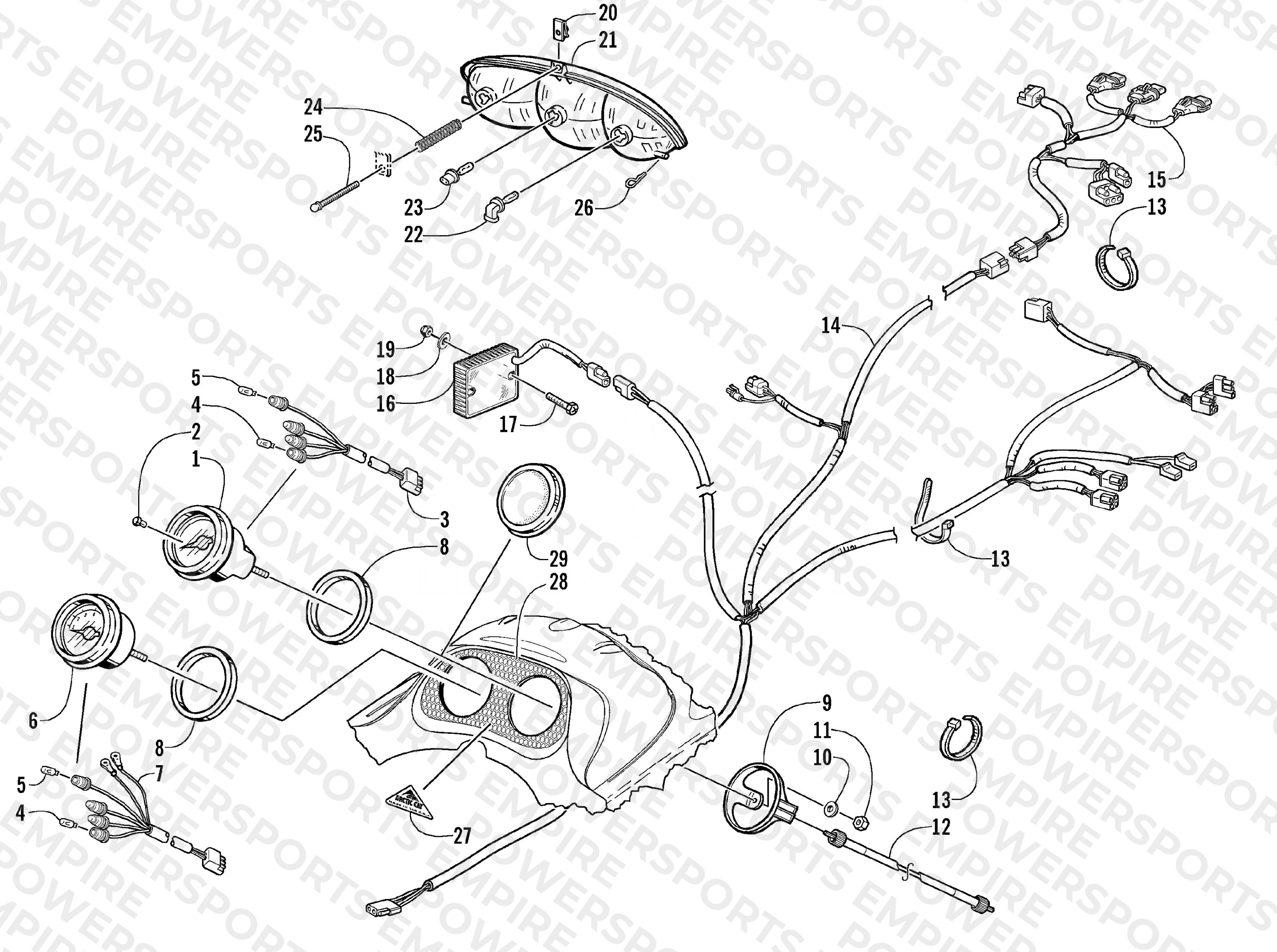 HEADLIGHT, INSTRUMENTS, AND WIRING ASSEMBLIES