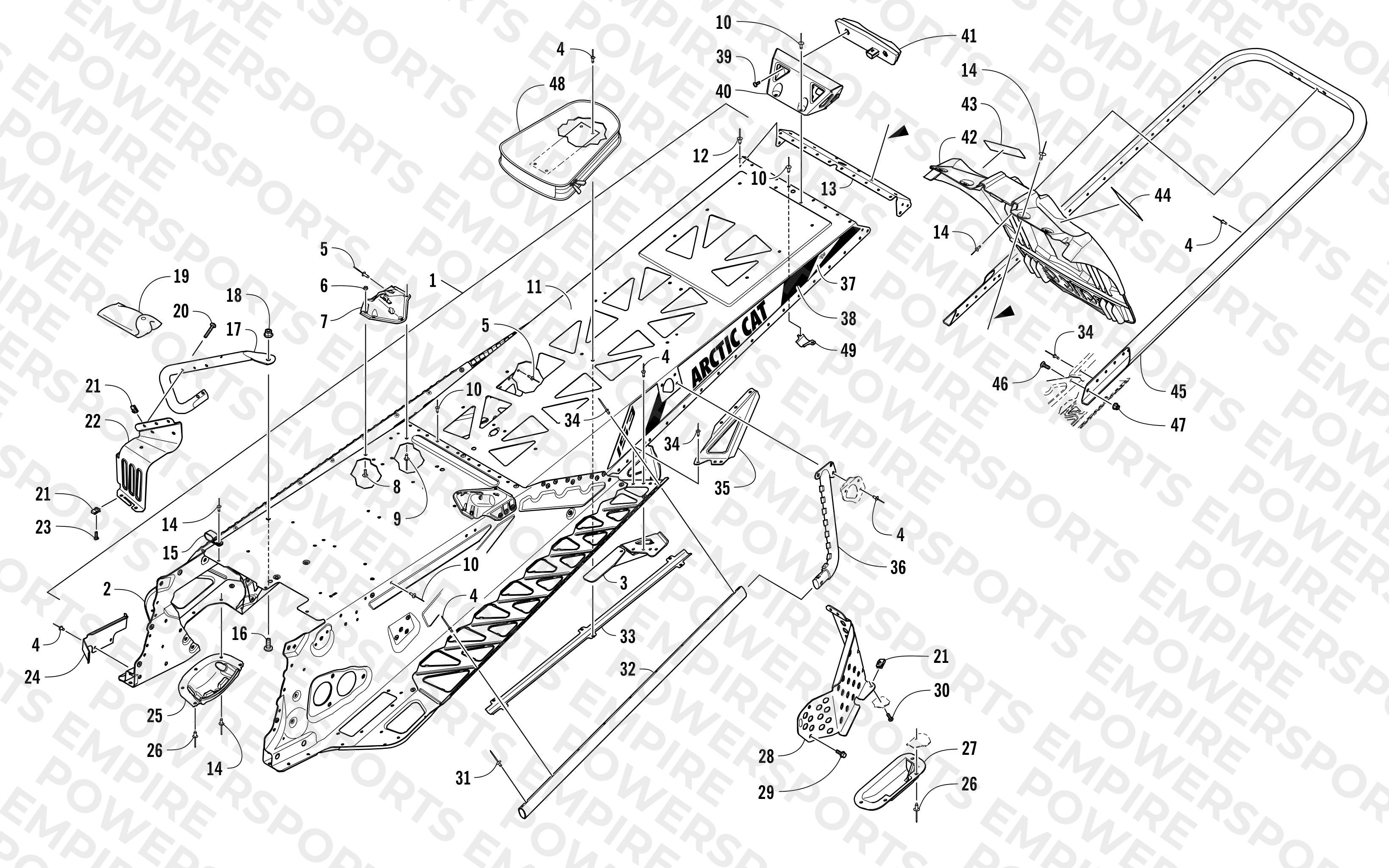 TUNNEL, REAR BUMPER, AND SNOWFLAP ASSEMBLY