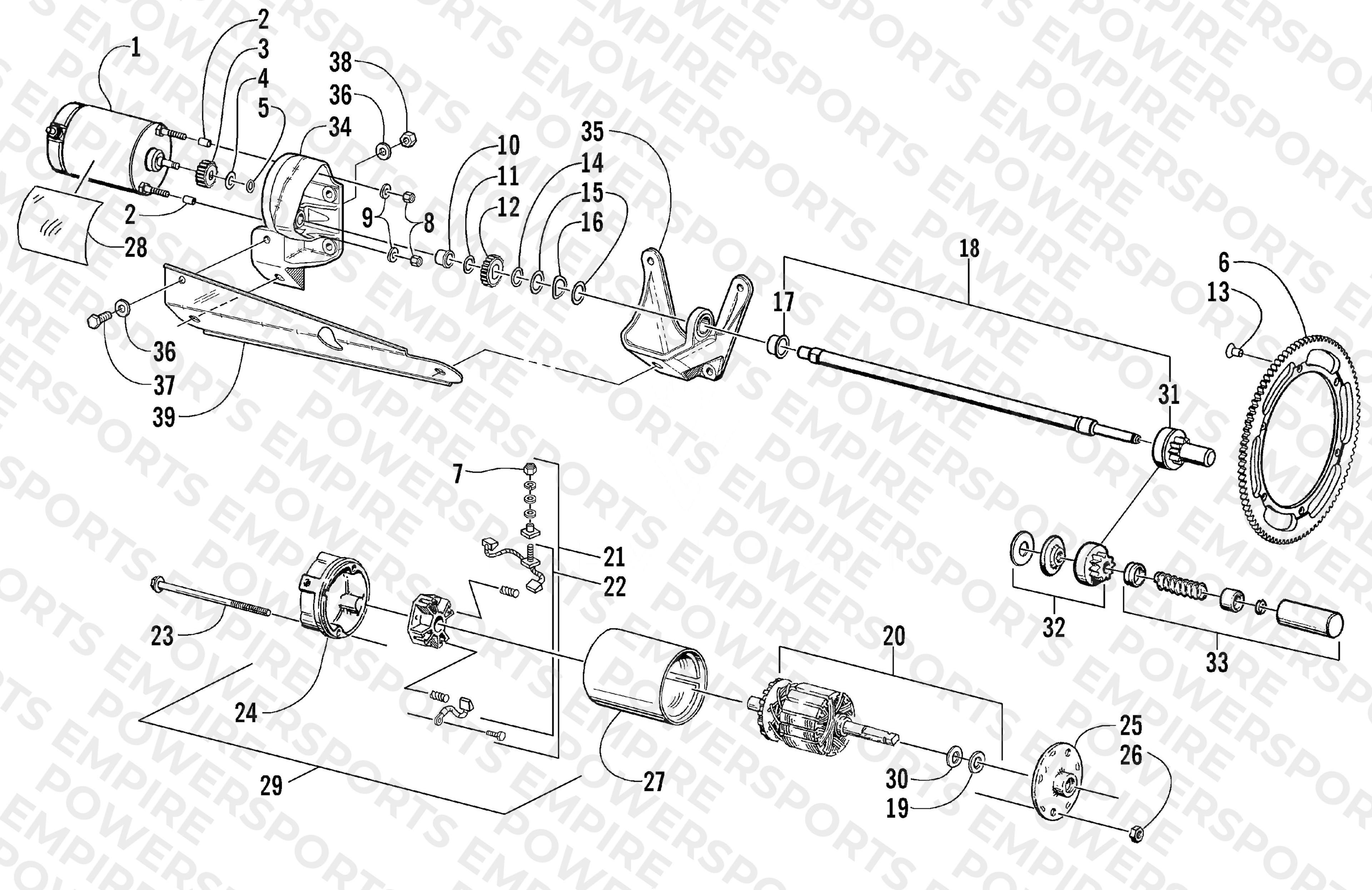 ELECTRIC START - STARTER MOTOR ASSEMBLY (OPTIONAL)