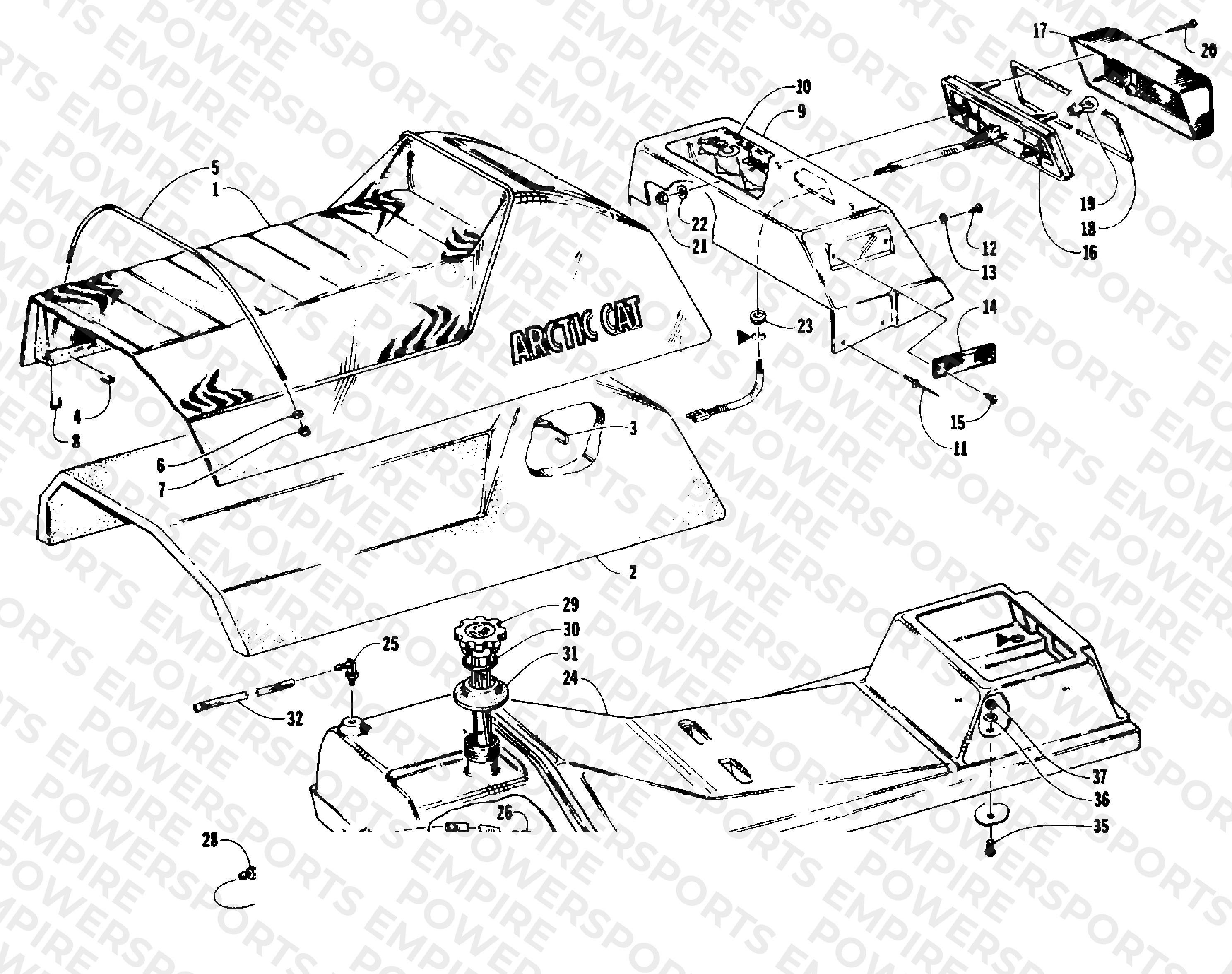 GAS TANK, SEAT, AND TAILLIGHT ASSEMBLIES