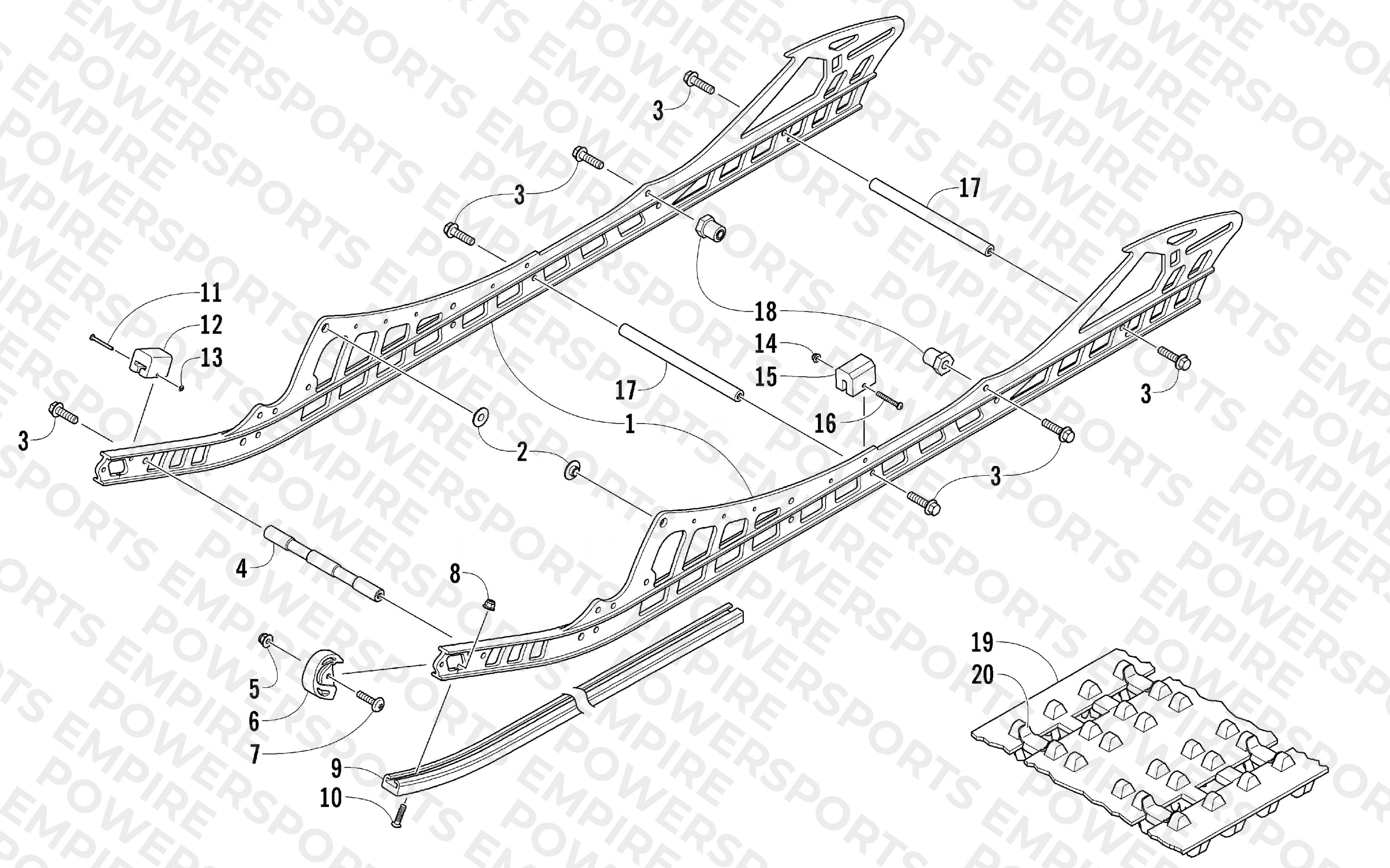 SLIDE RAIL AND TRACK ASSEMBLY