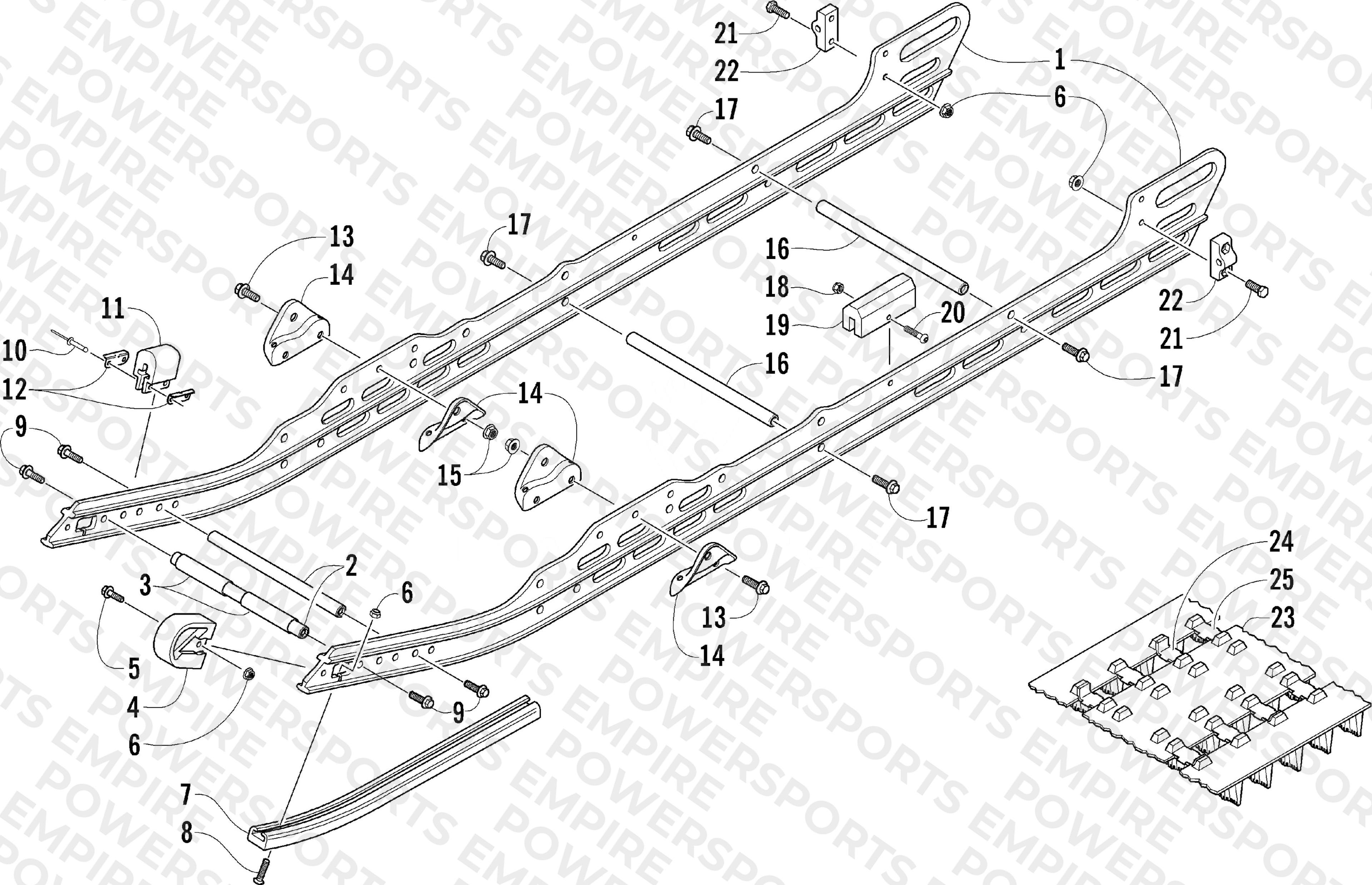 SLIDE RAIL AND TRACK ASSEMBLY