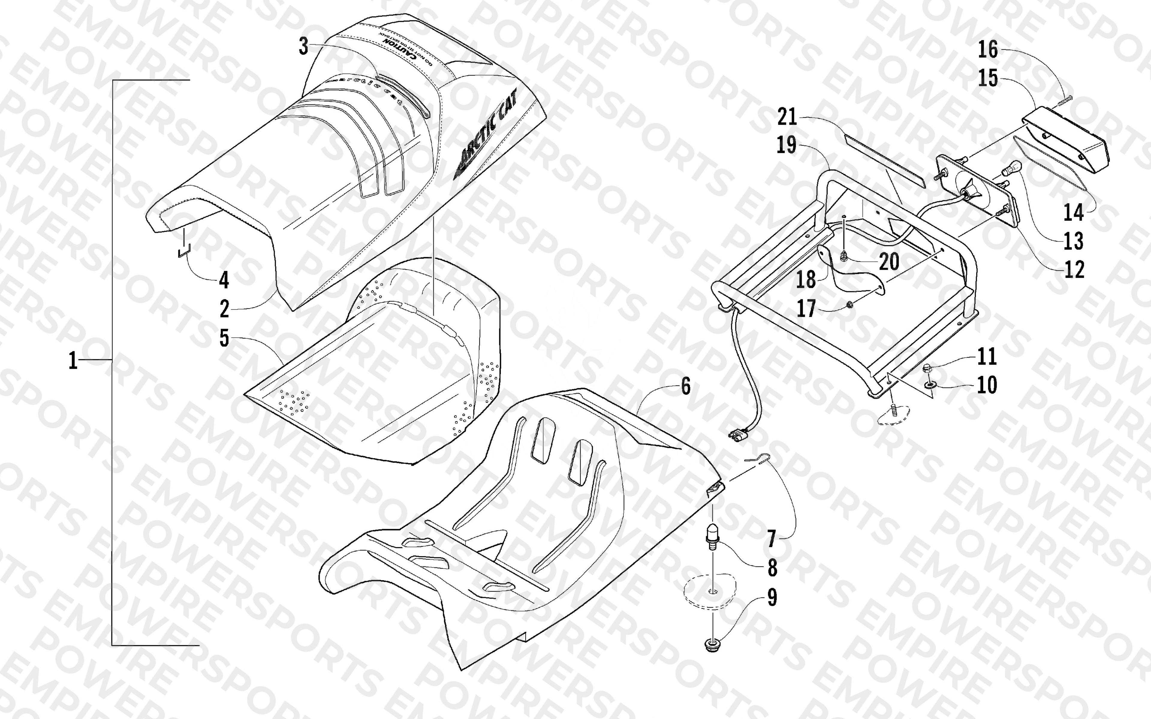 SEAT, RACK, AND TAILLIGHT ASSEMBLY