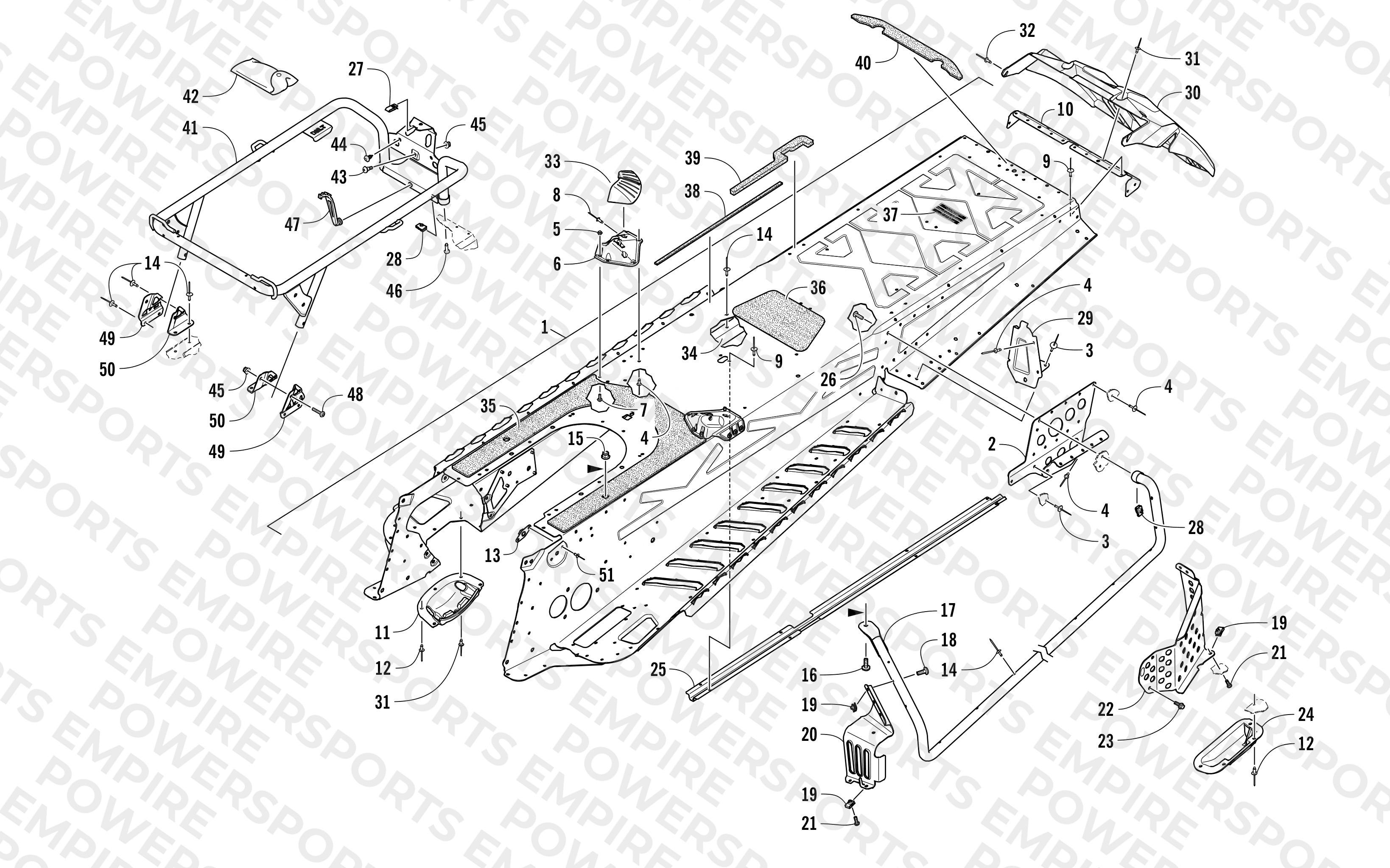 TUNNEL AND REAR RACK ASSEMBLY