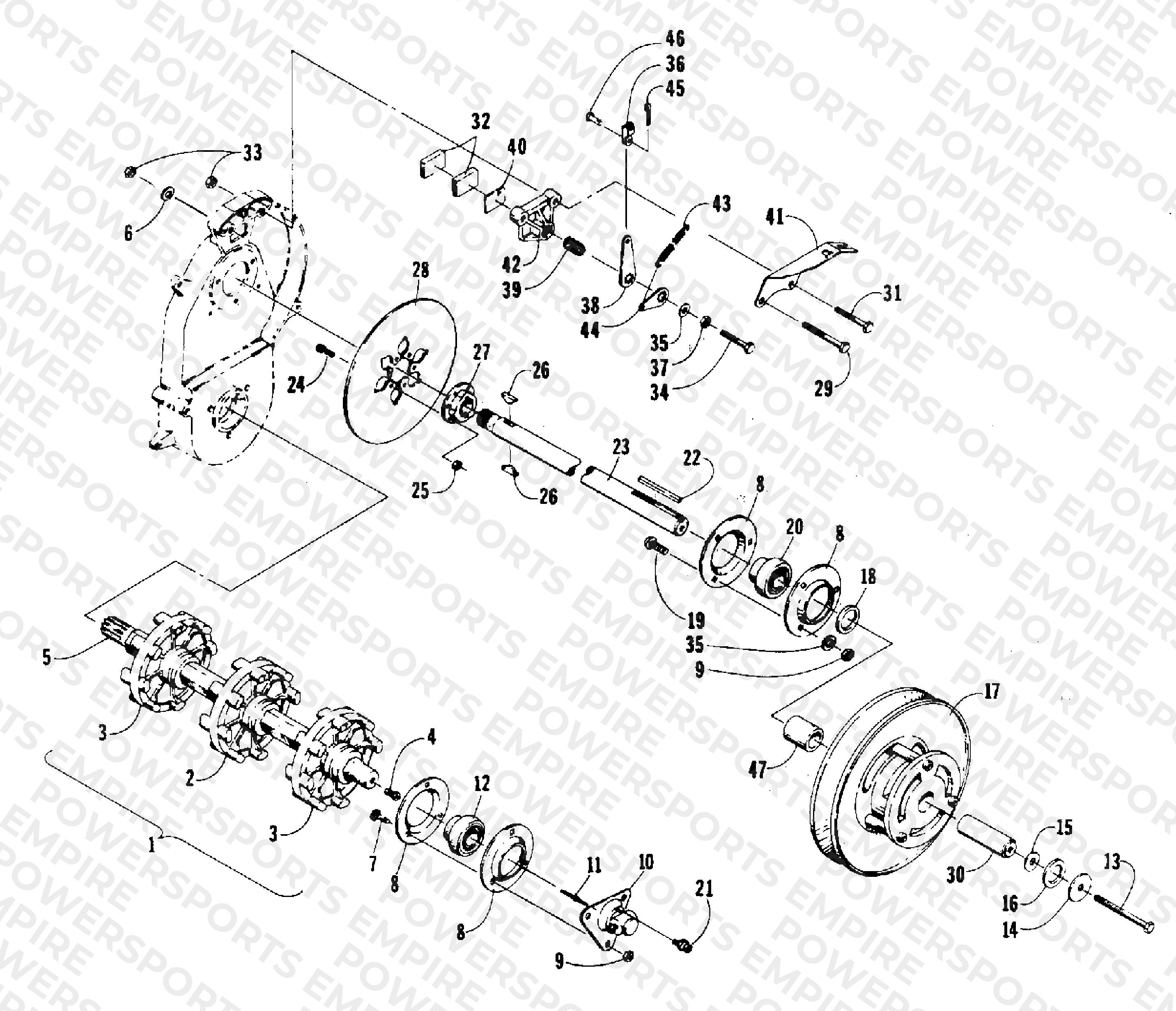DRIVE TRAIN AND BRAKE ASSEMBLIES