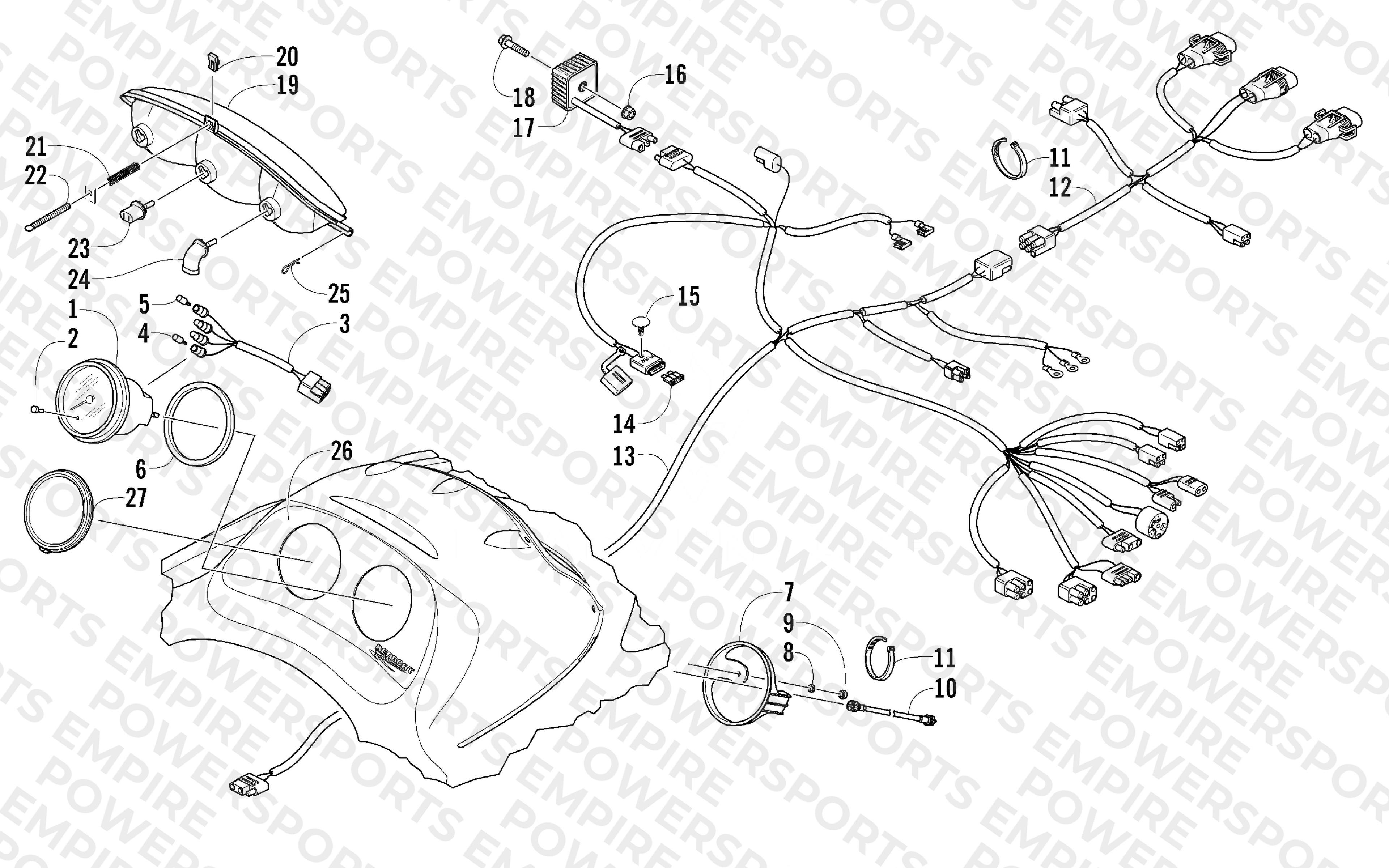 HEADLIGHT, INSTRUMENTS, AND WIRING ASSEMBLIES