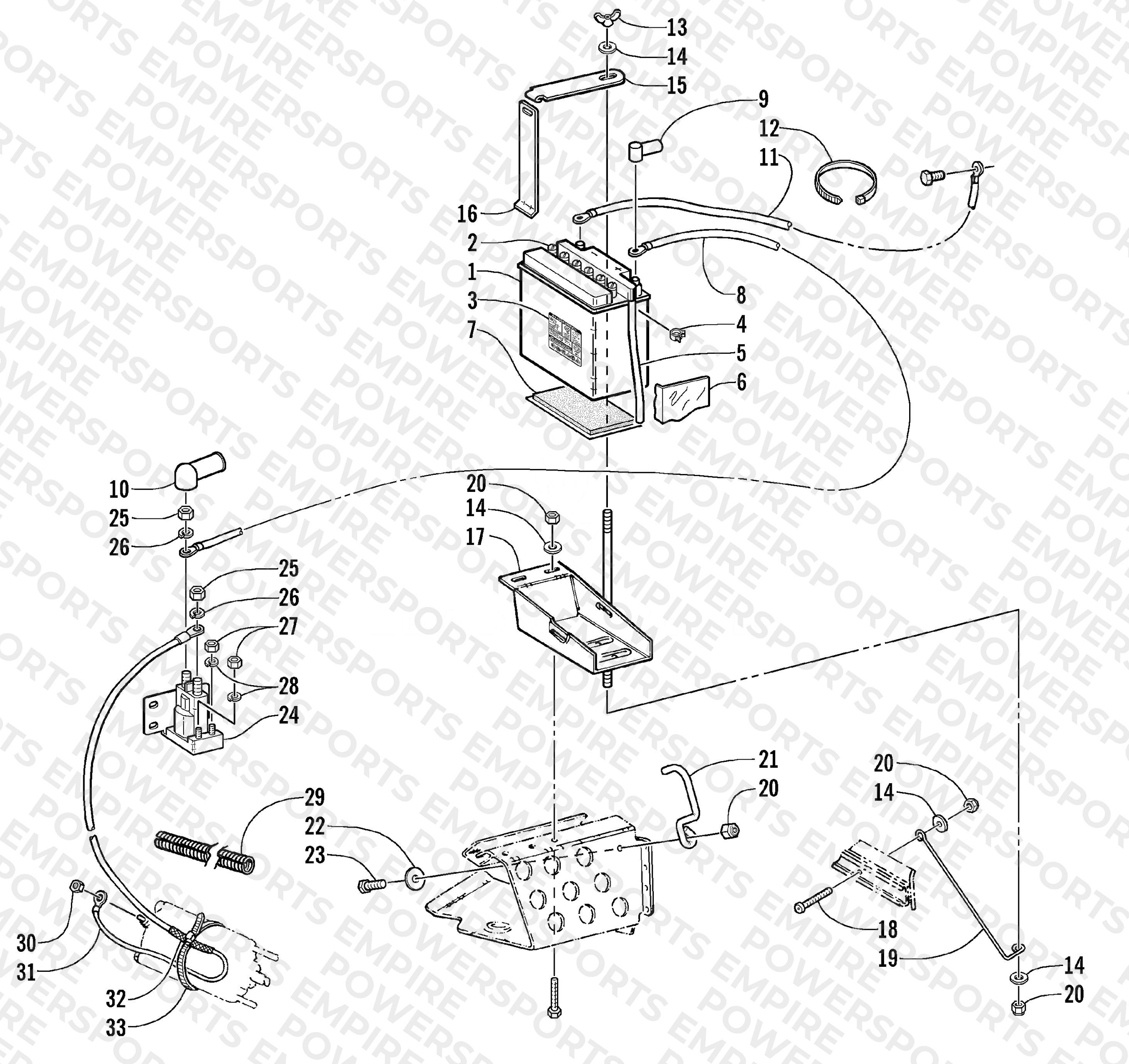 ELECTRIC START - BATTERY ASSEMBLY