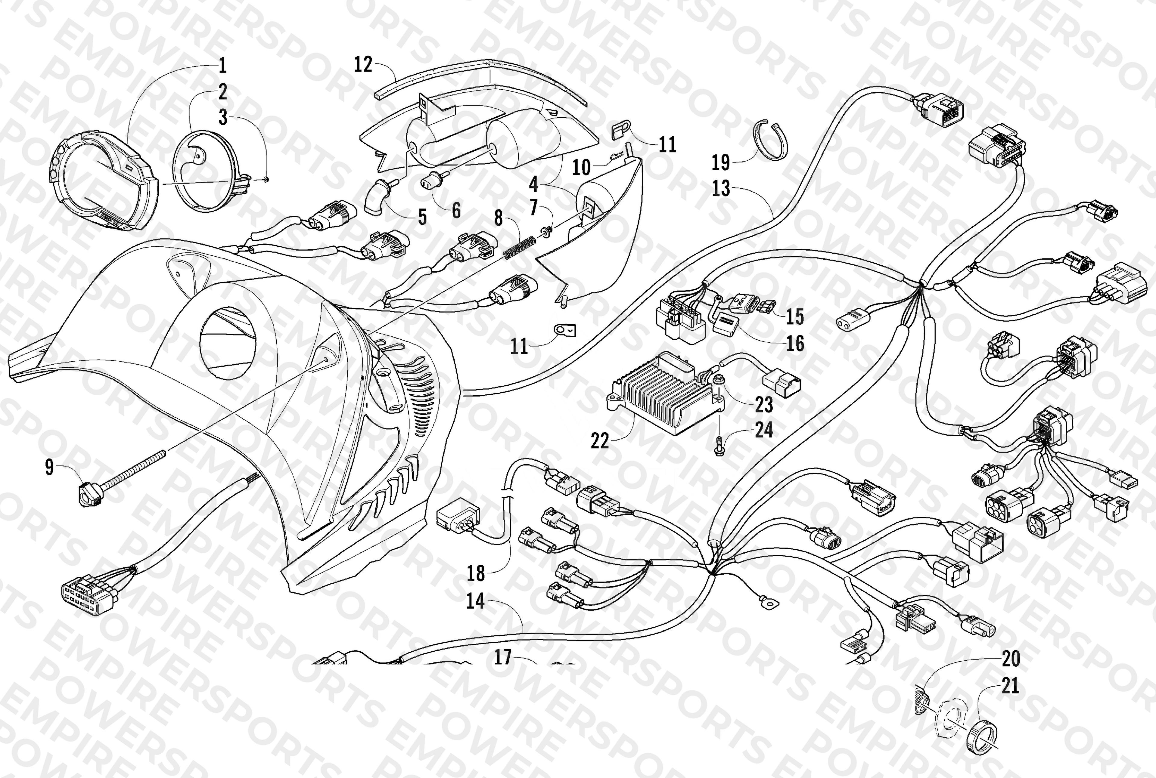 HEADLIGHT, INSTRUMENTS, AND WIRING ASSEMBLIES