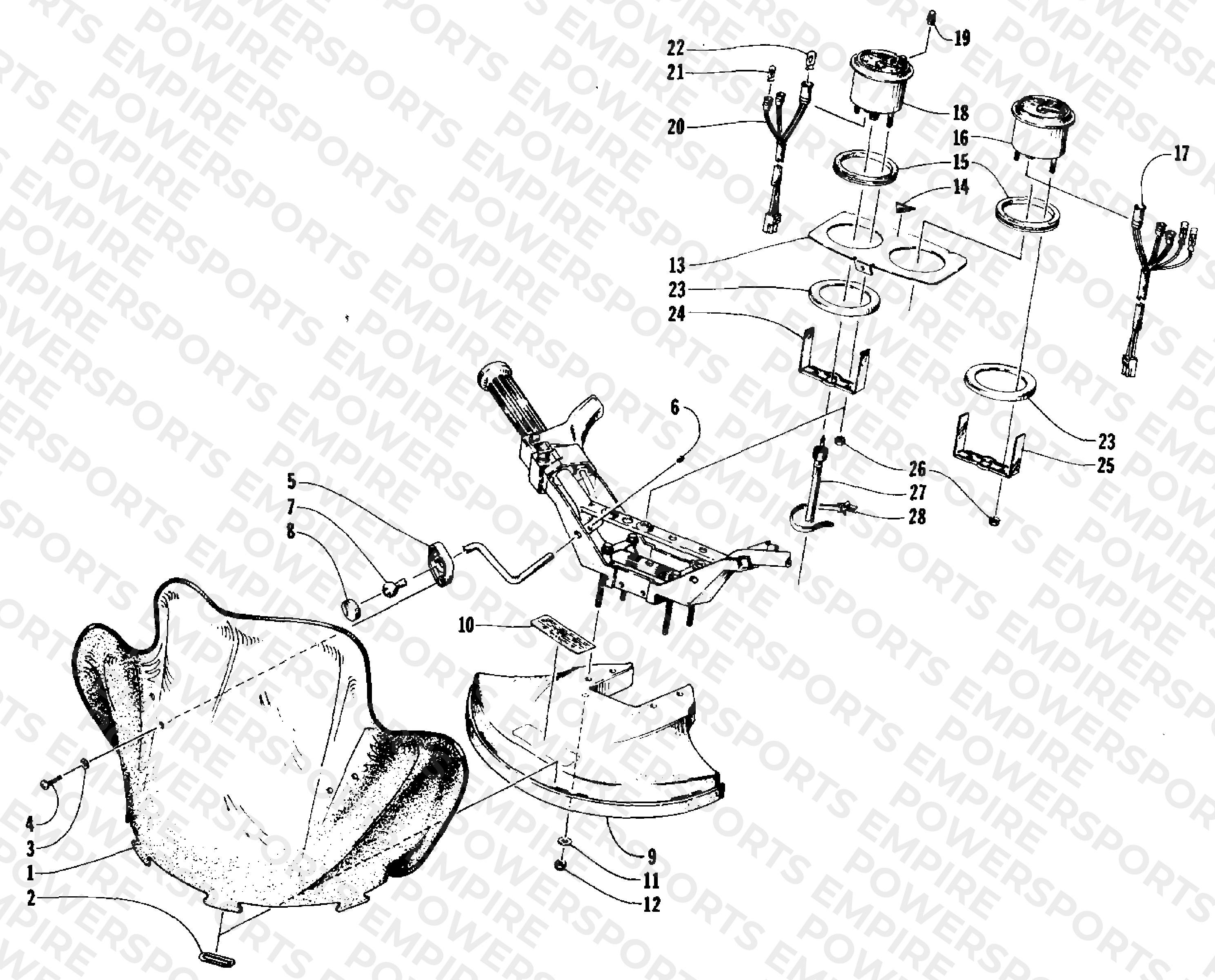 WINDSHIELD, FAIRING, AND INSTRUMENTS