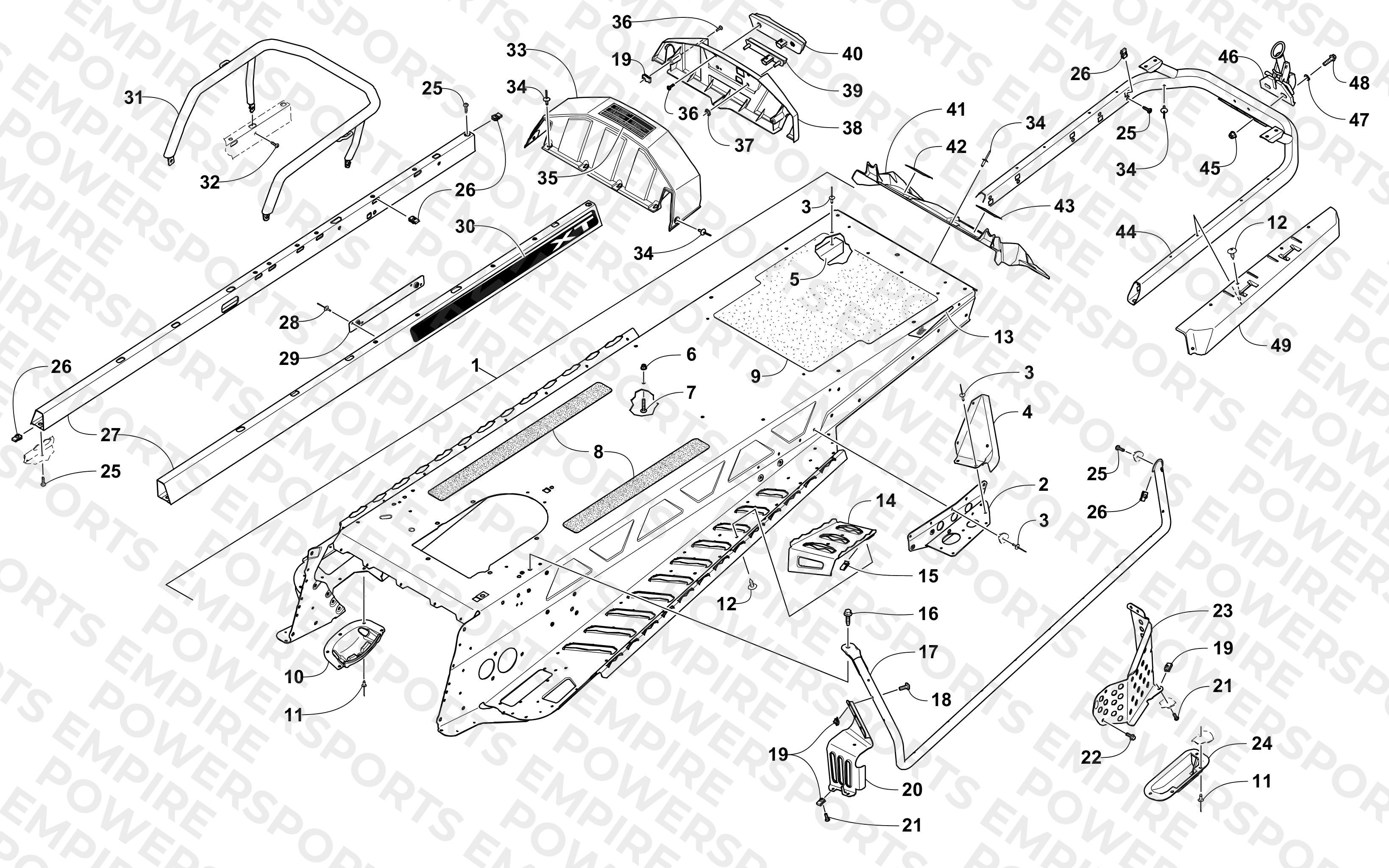 TUNNEL AND REAR RACK ASSEMBLY