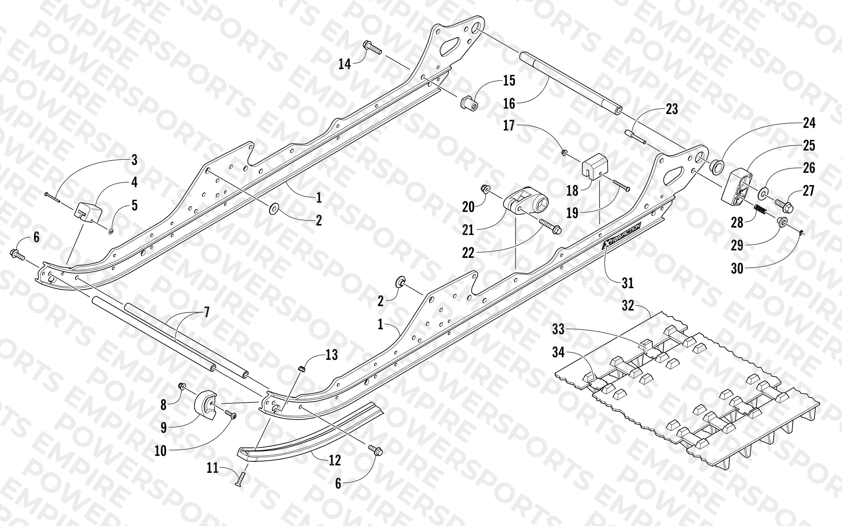 SLIDE RAIL AND TRACK ASSEMBLY