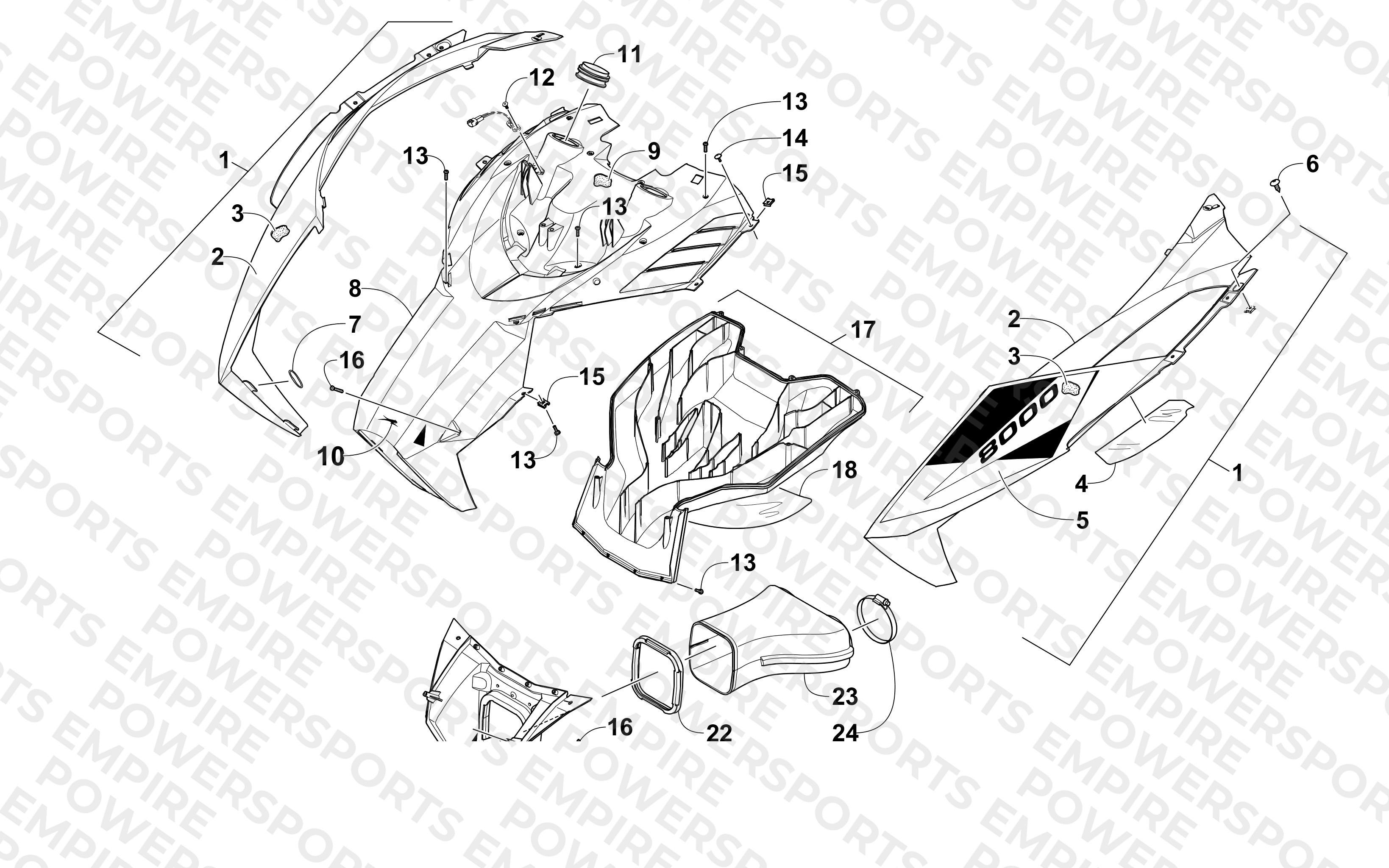 HOOD AND AIR INTAKE ASSEMBLY