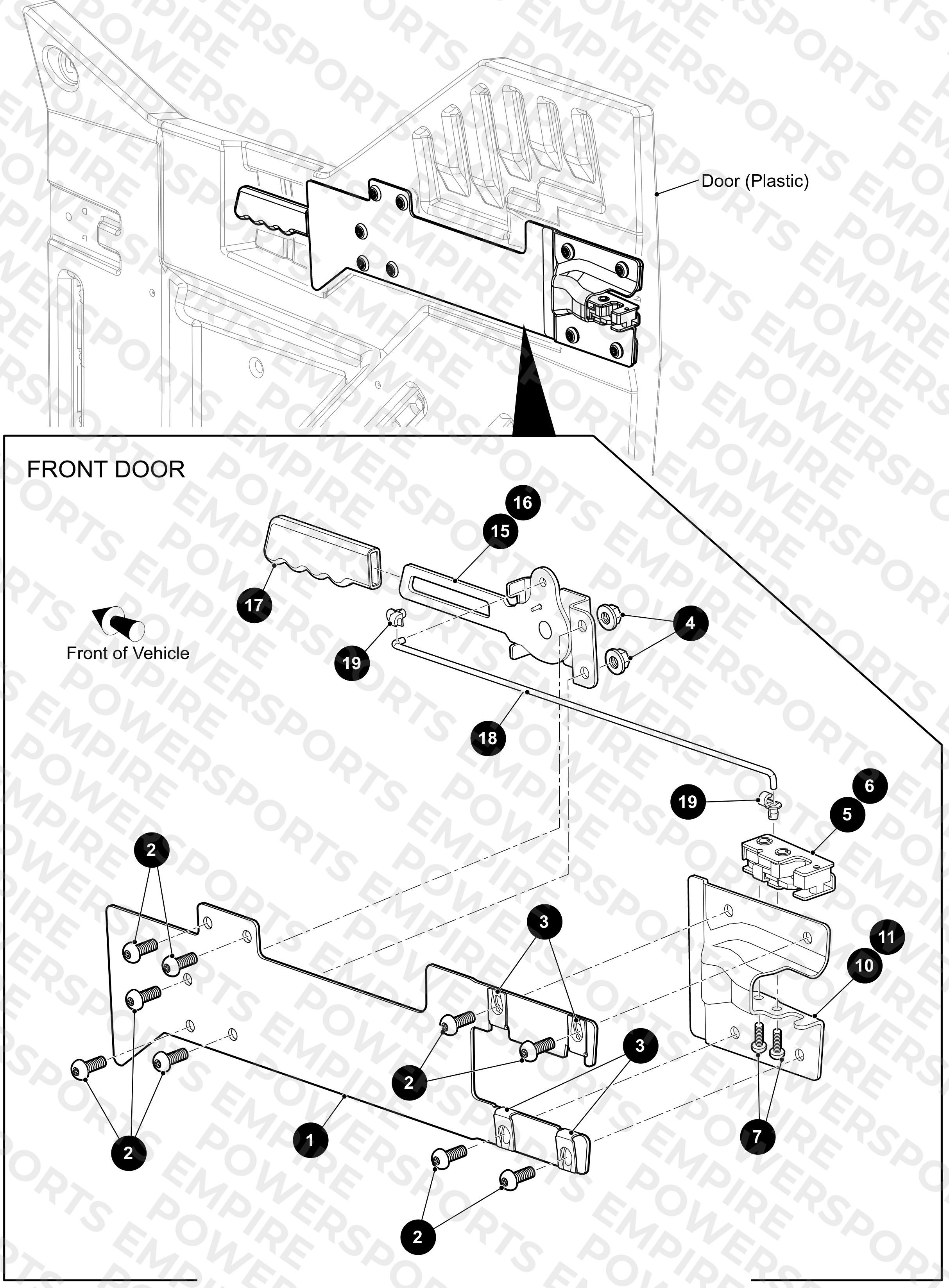 COVER PLATE, DOOR LATCH - FRONT DOOR