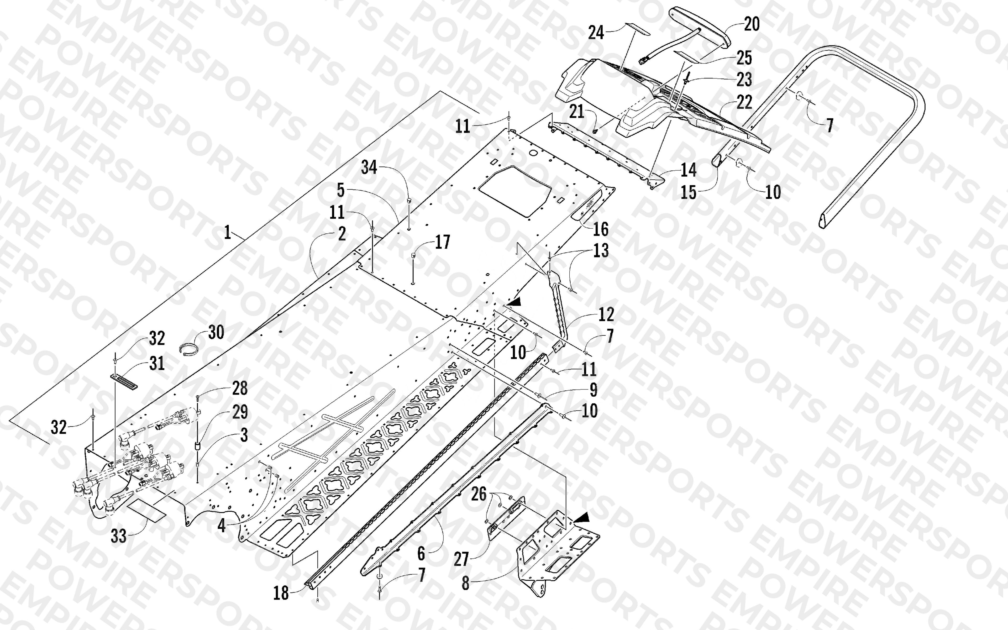 TUNNEL, REAR BUMPER, AND TAILLIGHT ASSEMBLY