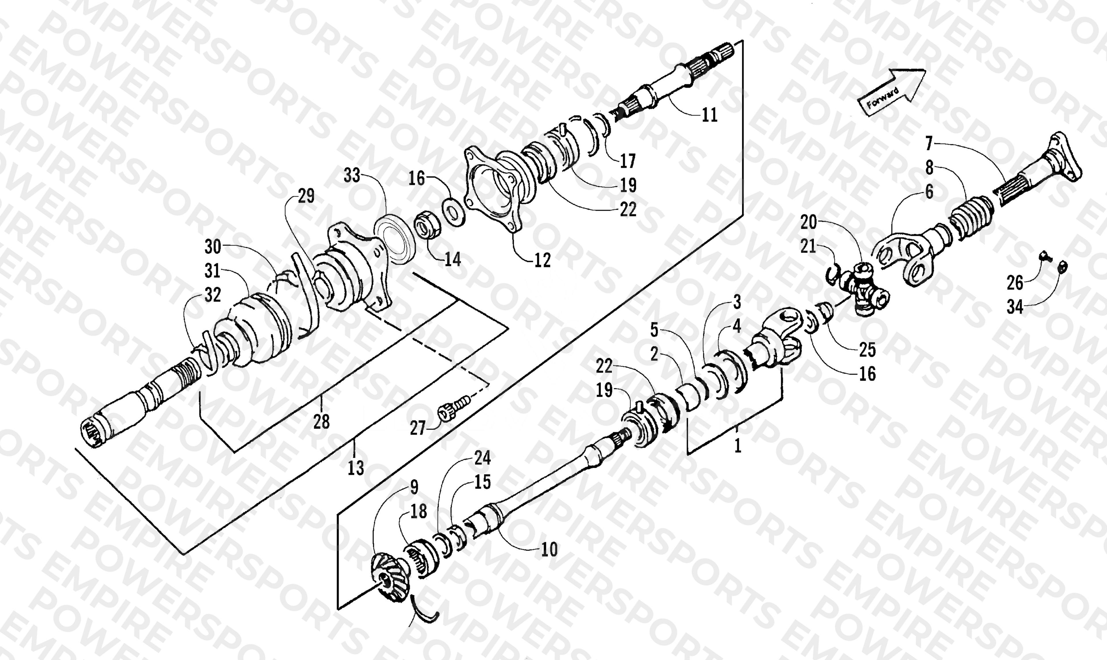 SECONDARY DRIVE ASSEMBLY (4X4)