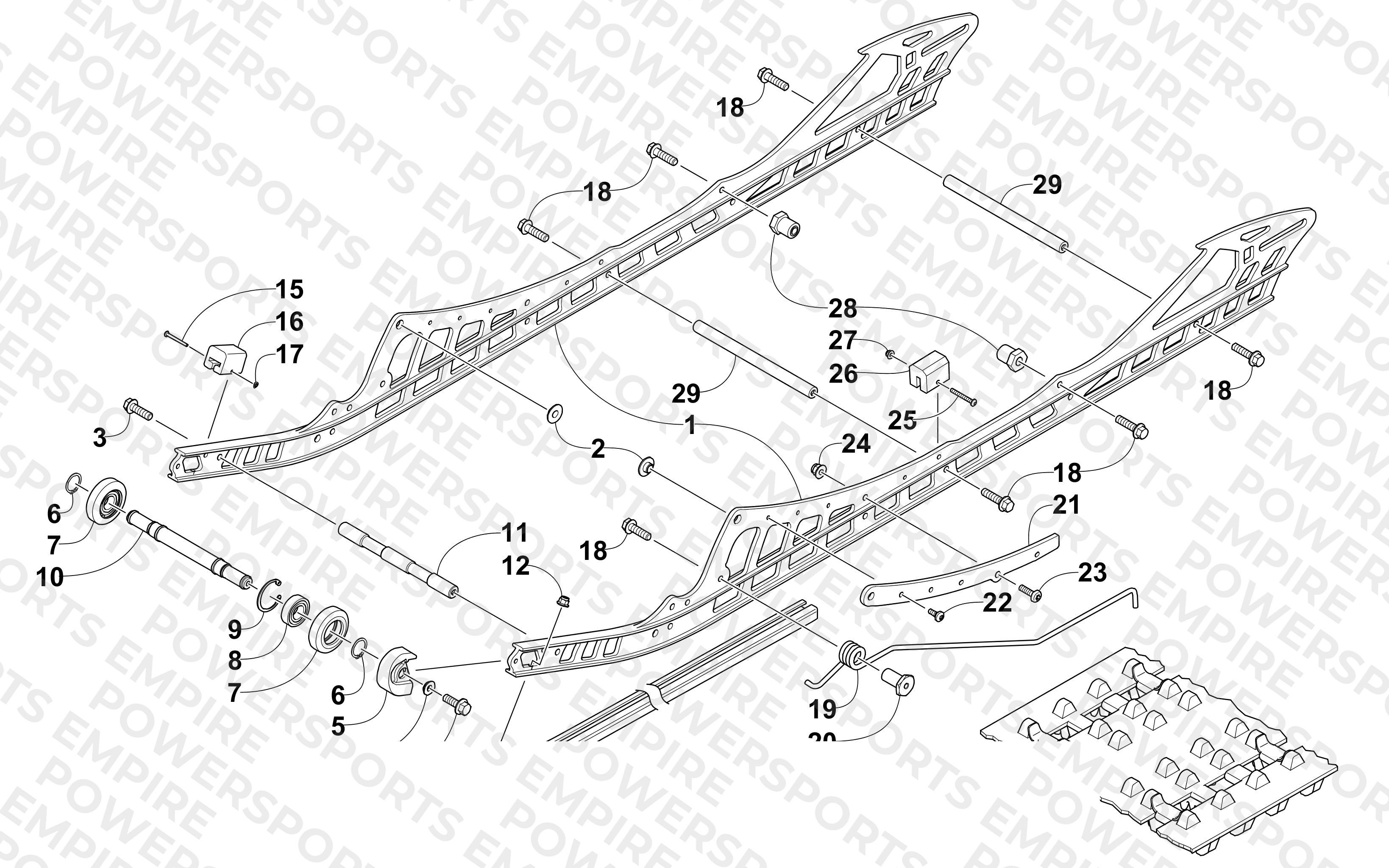 SLIDE RAIL AND TRACK ASSEMBLY